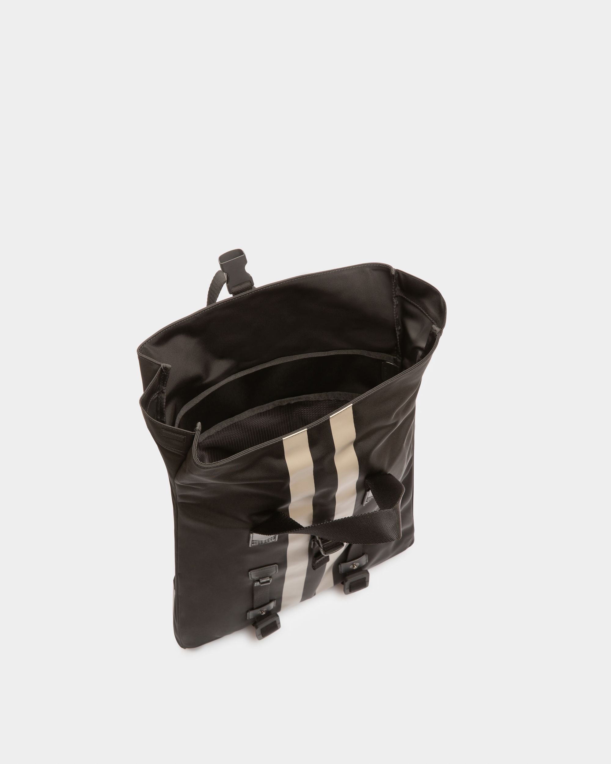 Bally Escape Flacher Rucksack Aus Schwarzem Und Braunem Nylon Und Textil - Herren - Bally - 04