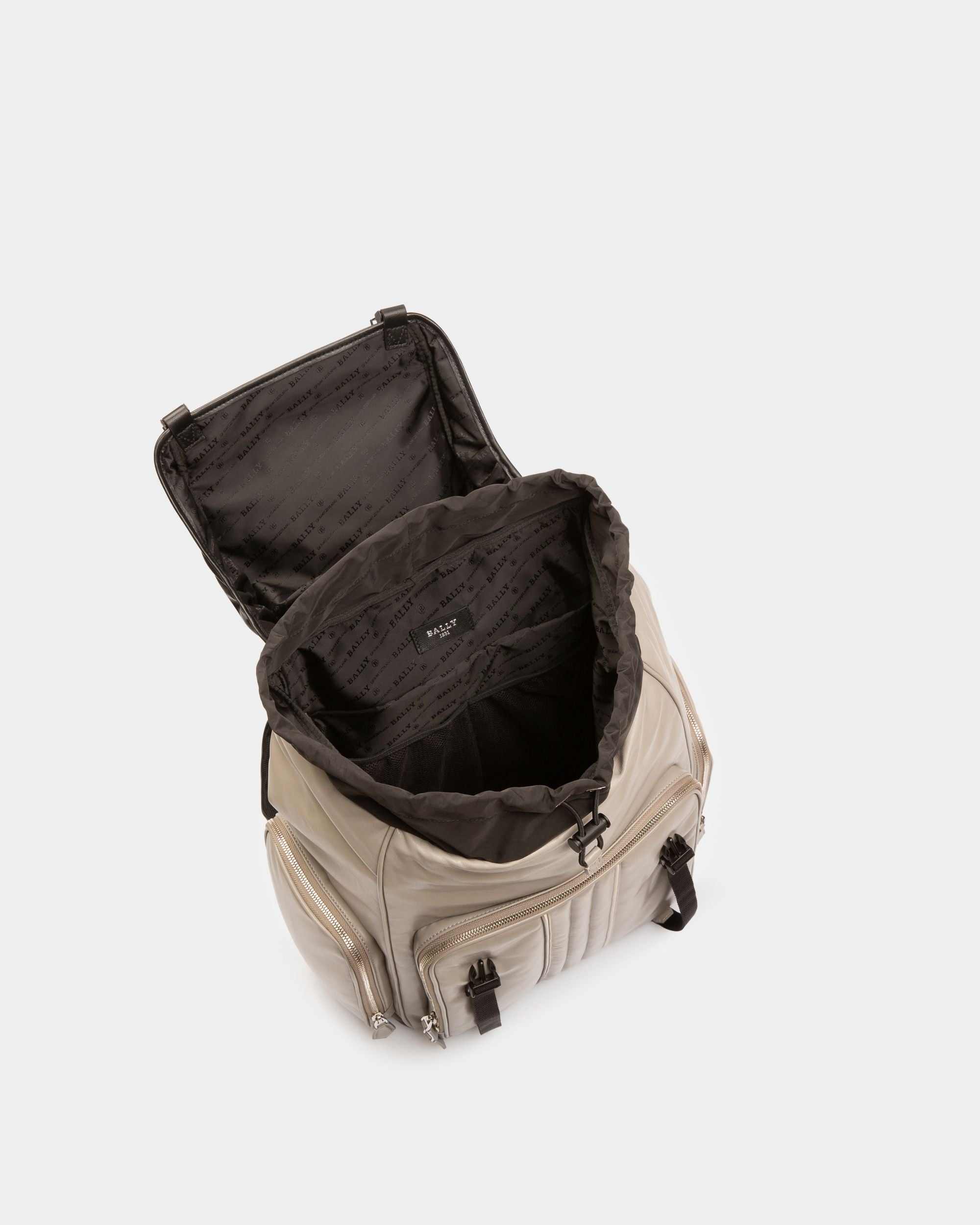 Athor Rucksack Aus Leder In Sasso Und Schwarz - Herren - Bally - 04
