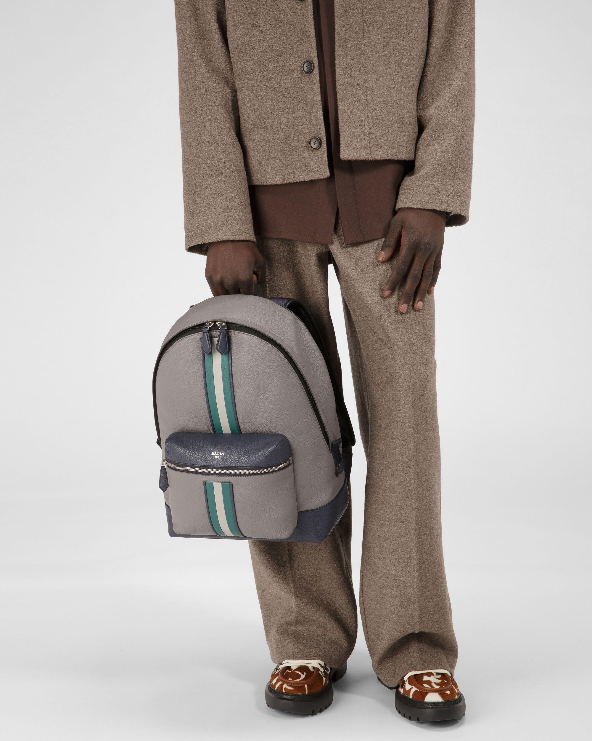 Harper Rucksack Aus Grauem Leder - Herren - Bally - 02