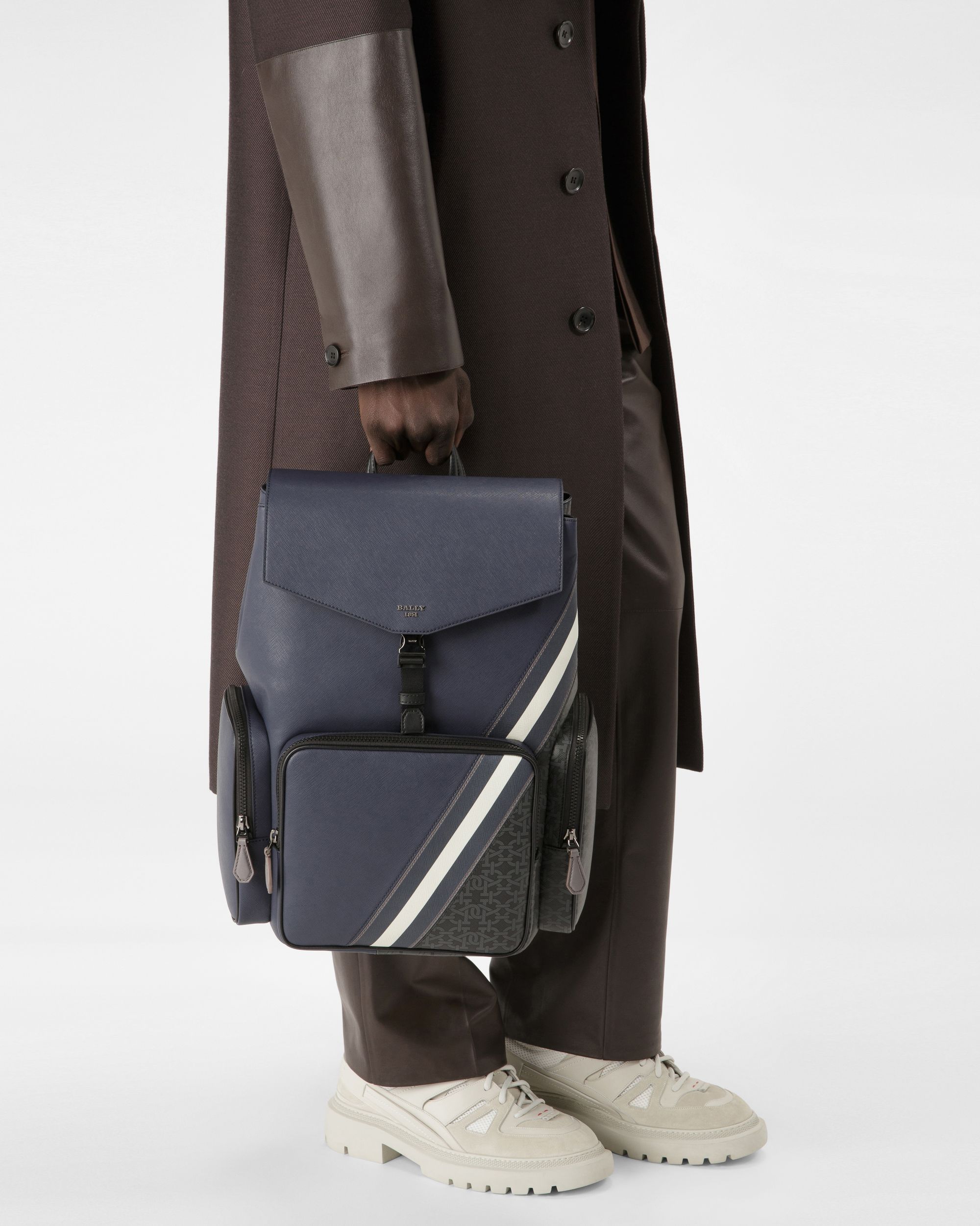 Maxi Rucksack Aus Marineblauem Leder - Herren - Bally - 02