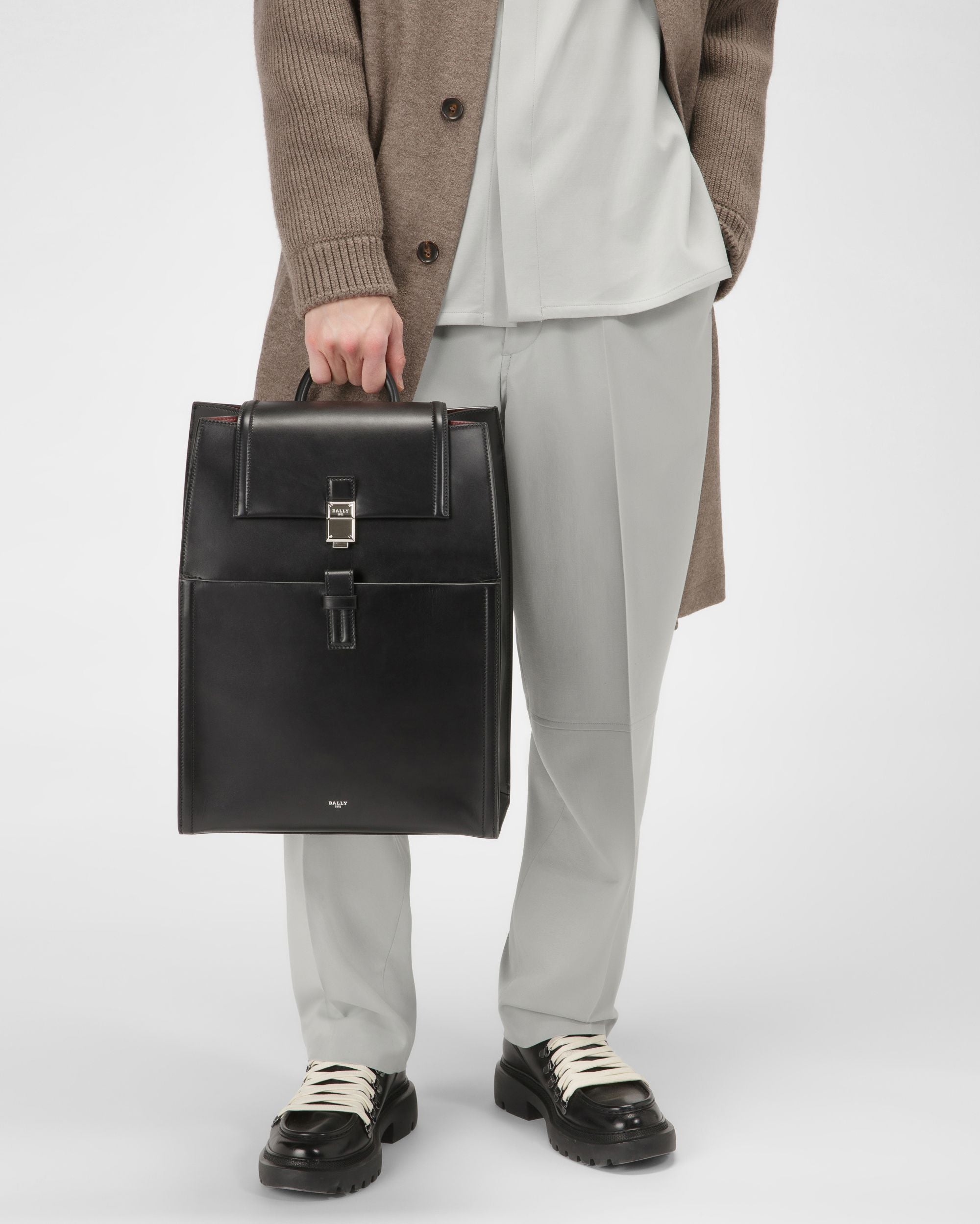 Shonny Rucksack Aus Schwarzem Leder - Herren - Bally - 05