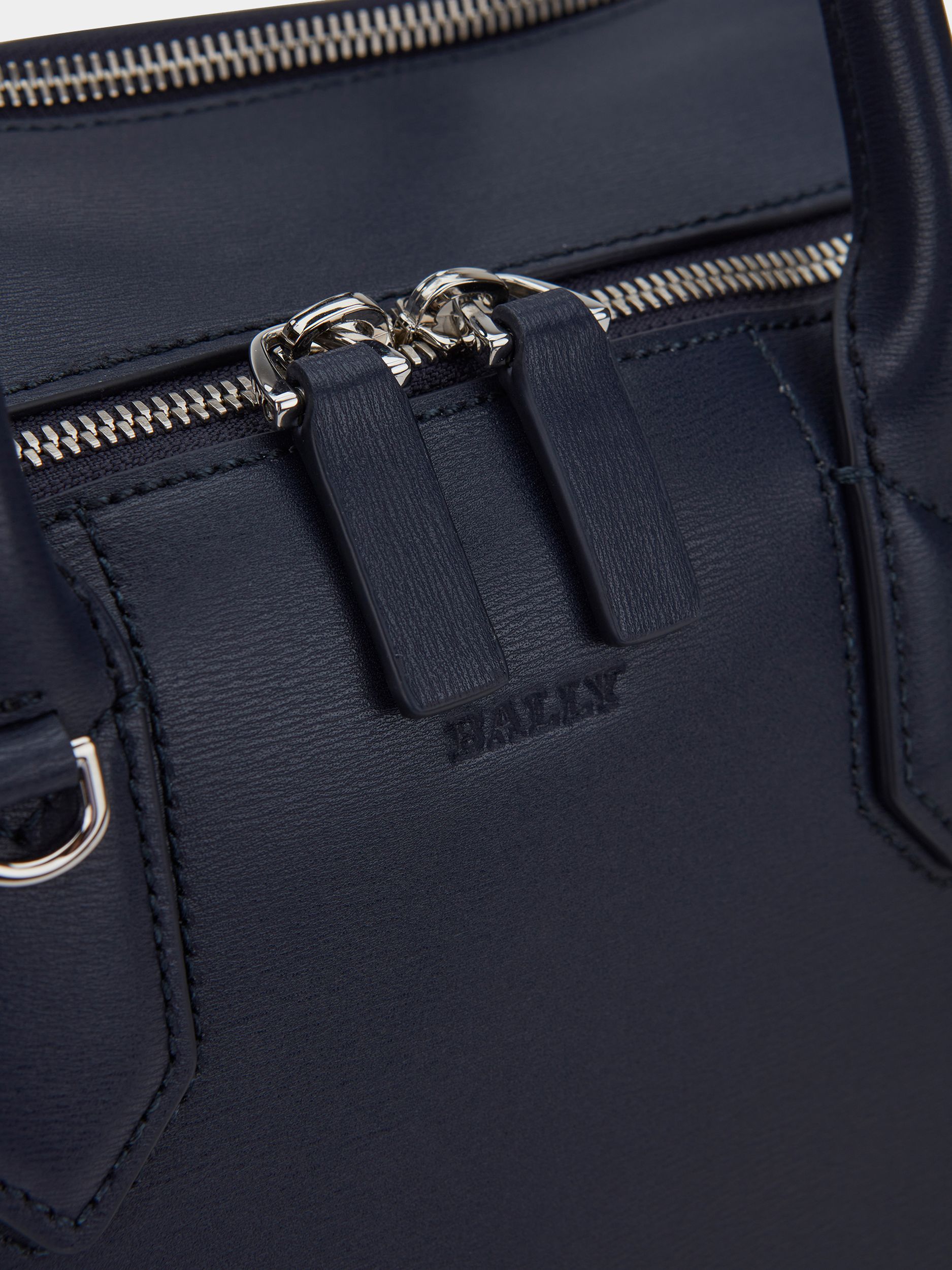 Men's Navy Blue Leather Backpack - Herren - Bally - 04