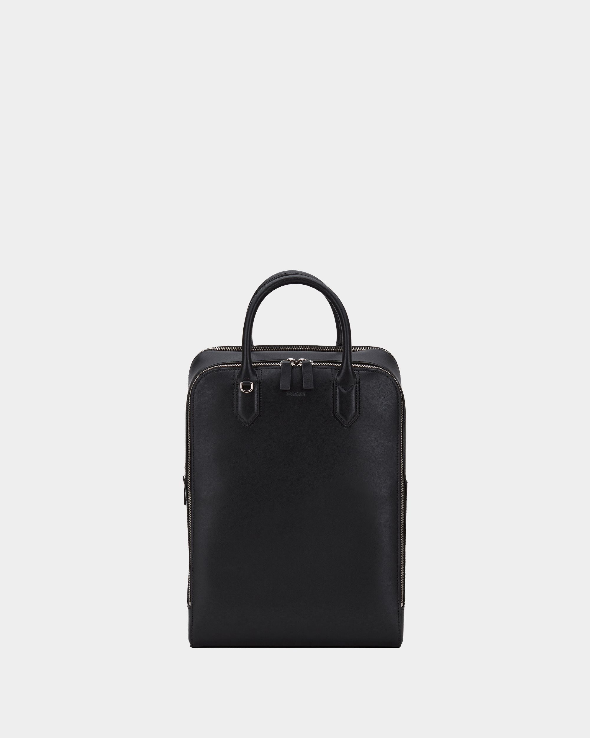 Men's Black Leather Backpack - Herren - Bally - 01