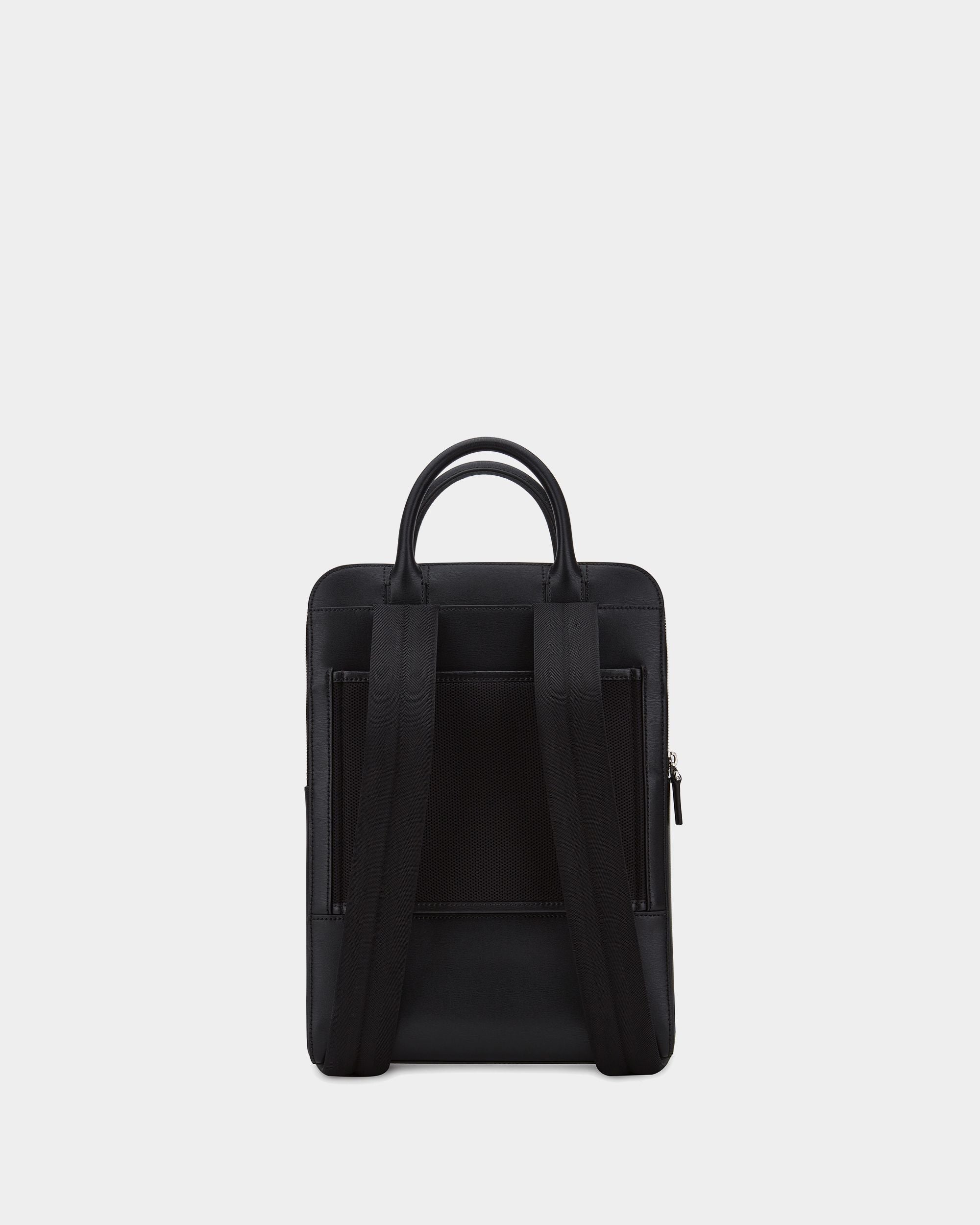 Men's Black Leather Backpack - Herren - Bally - 02