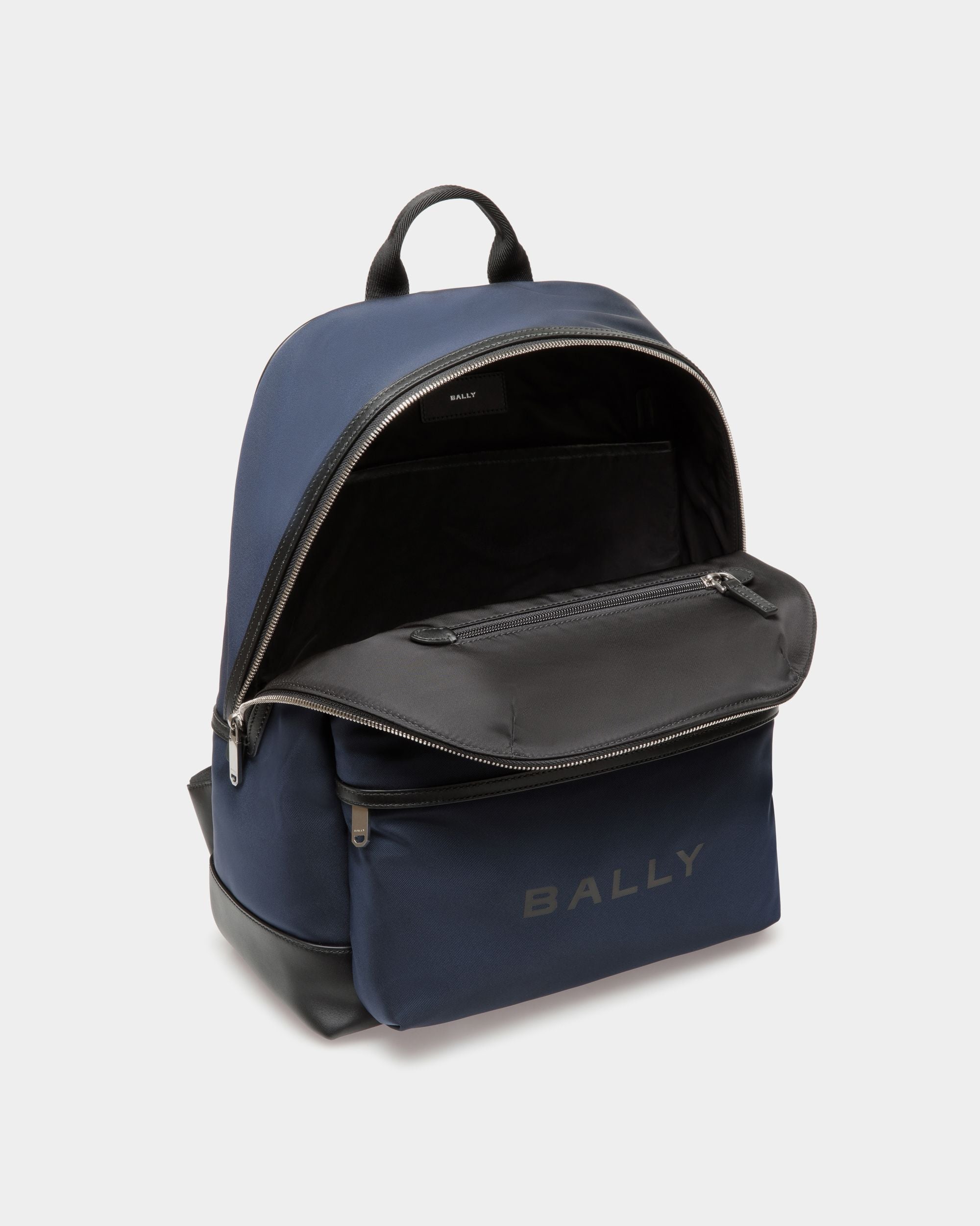 Bar Backpack in Navy Blue Nylon And Leather - Herren - Bally - 04