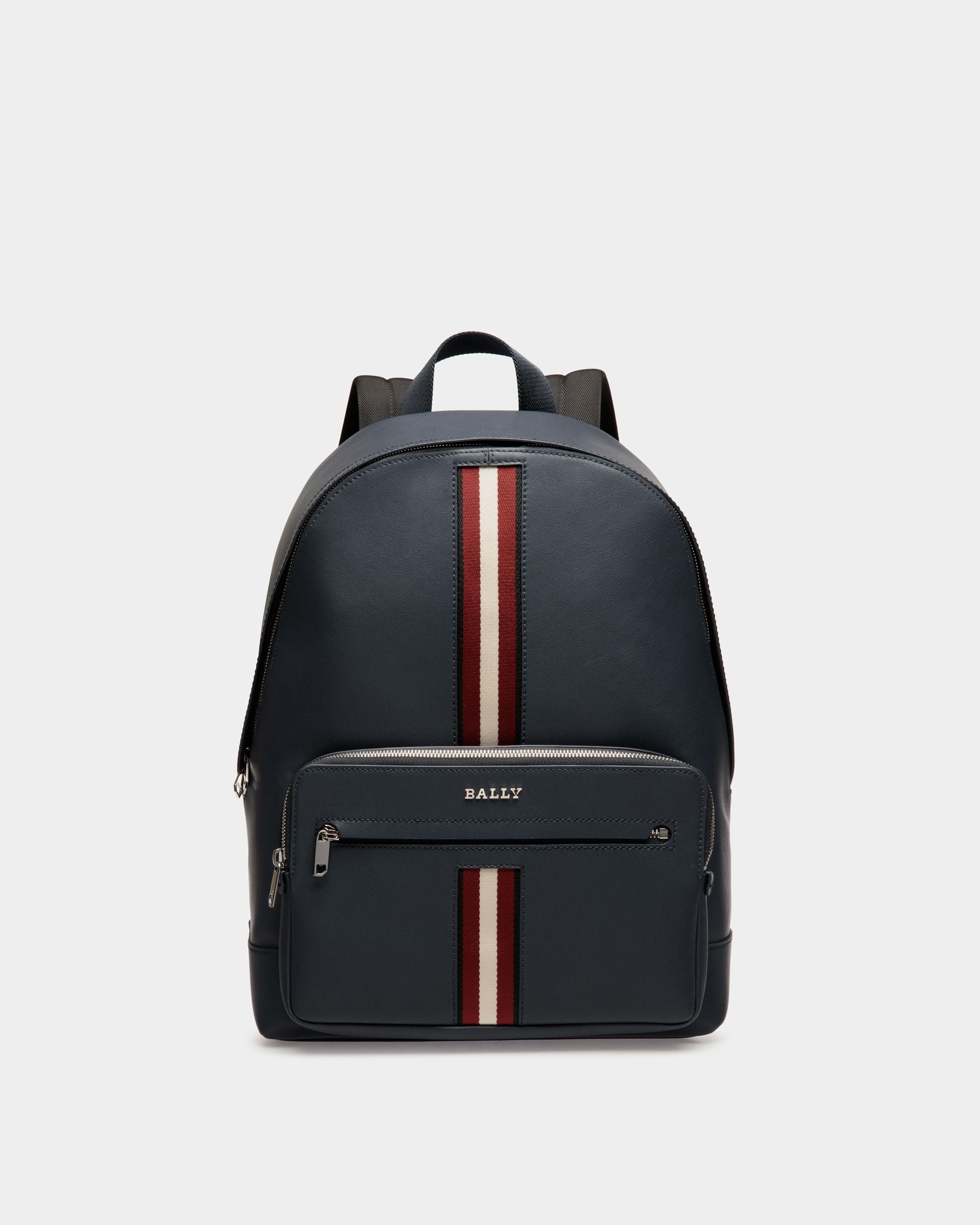 Backpack In Blue Leather - Herren - Bally - 01