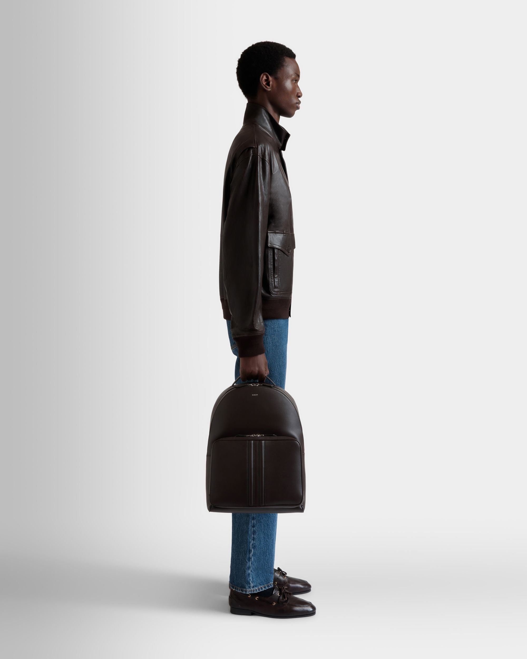 Mythos Rucksack Aus Recyceltem Leder In Navy Blue - Herren - Bally - 02