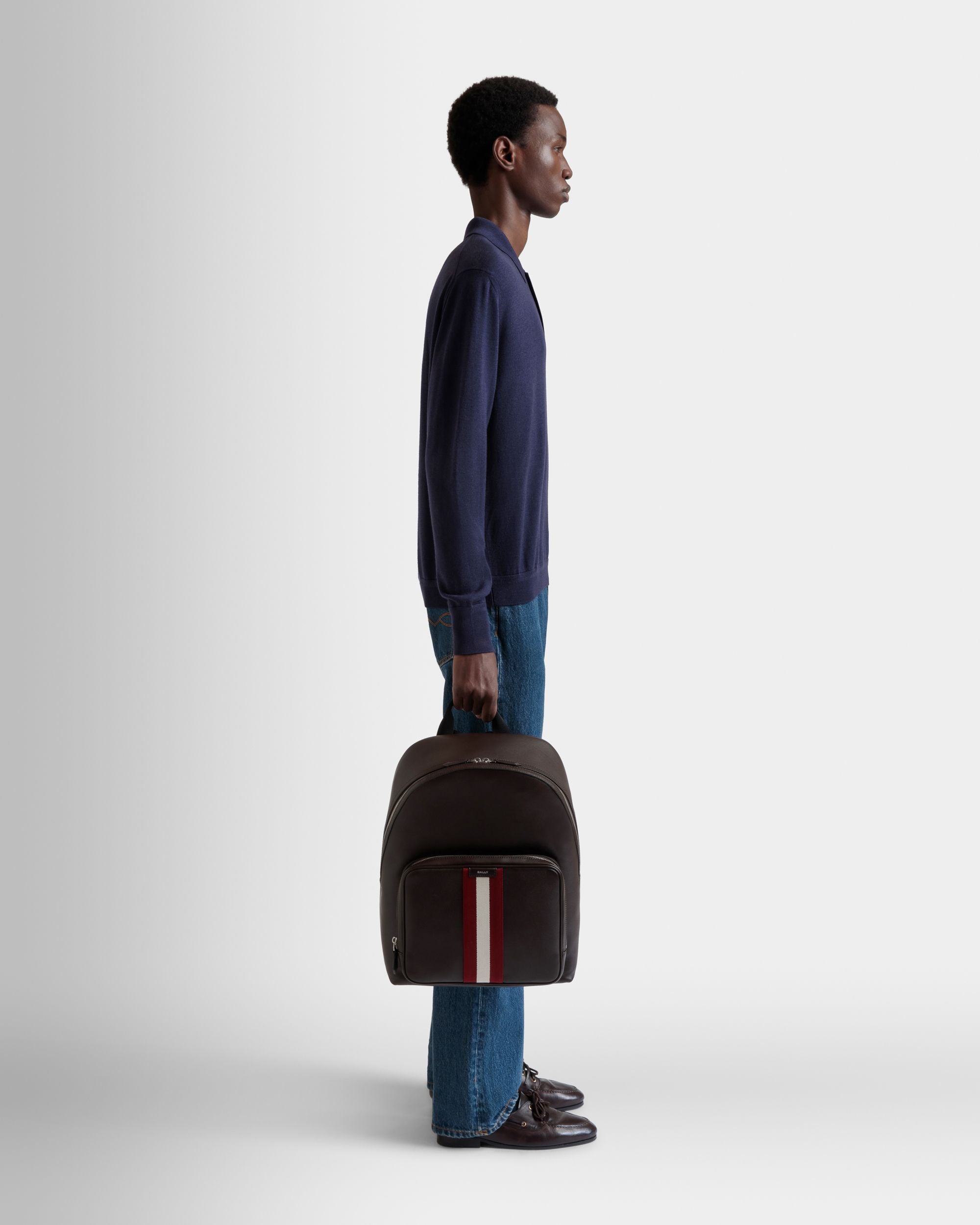 Code Rucksack Aus Leder In Ebenholz - Herren - Bally - 02