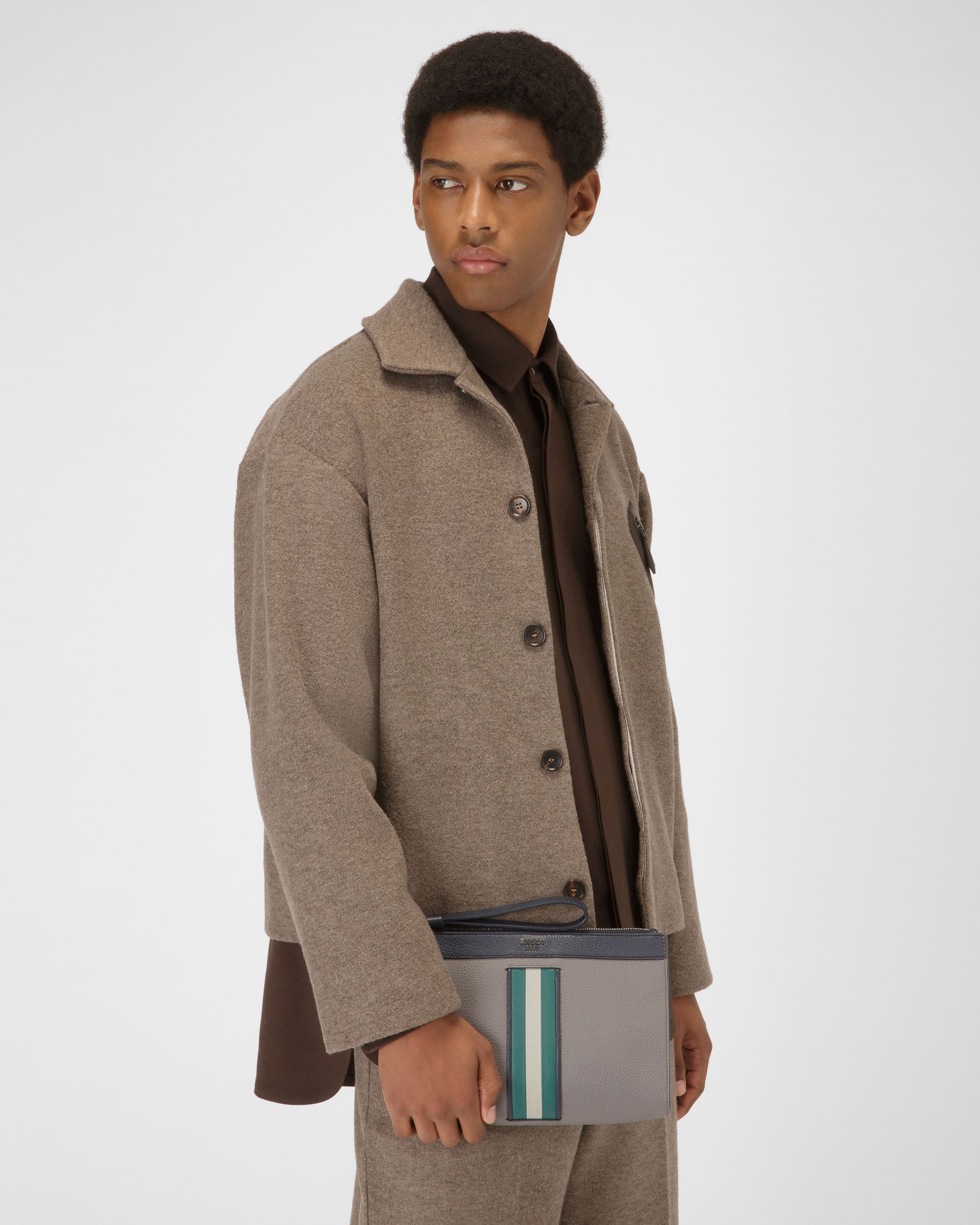 Haig Clutch Aus Grauem Leder - Herren - Bally - 02