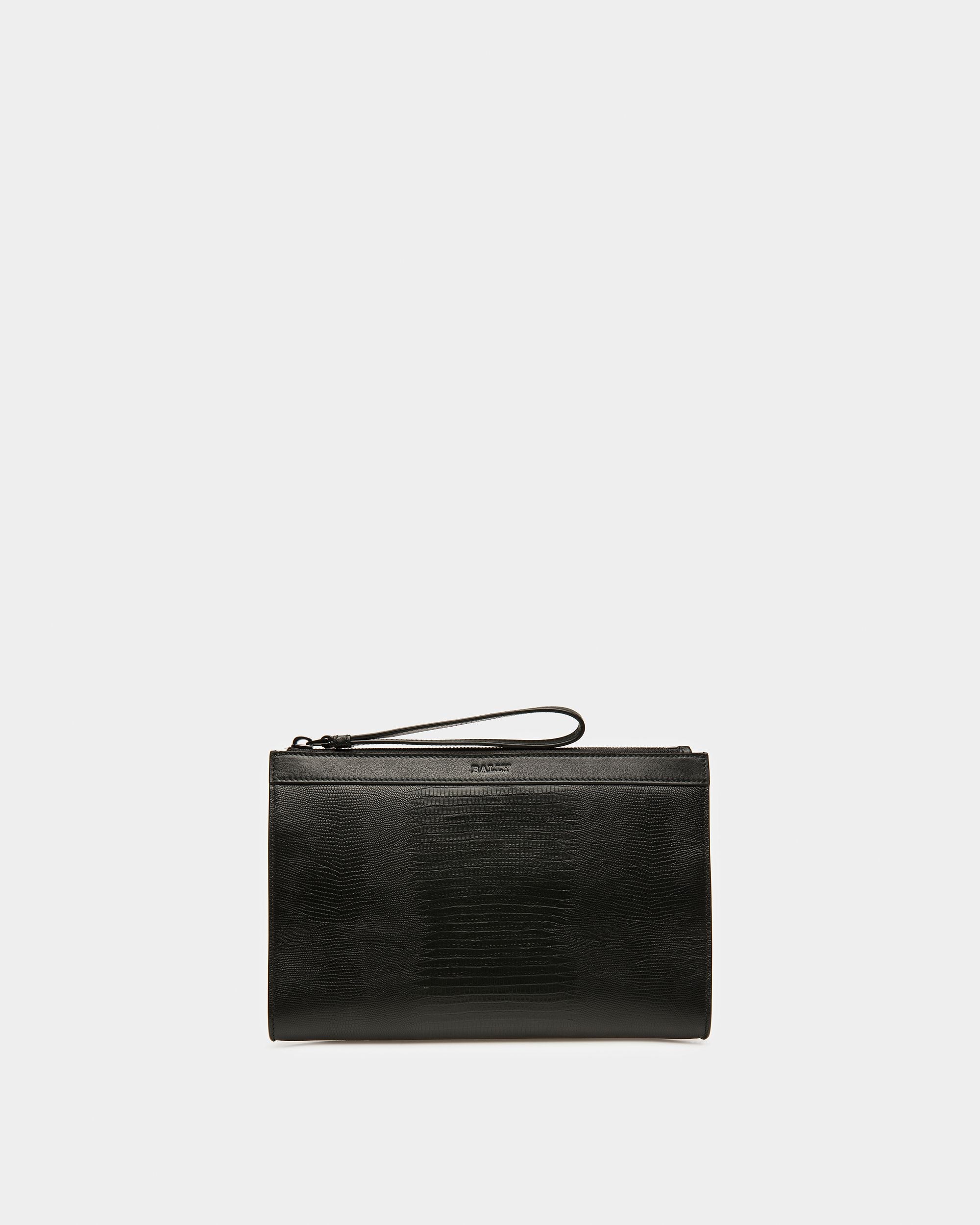 Aig Leder-Clutch In Schwarz Und Ruthenium - Herren - Bally - 01