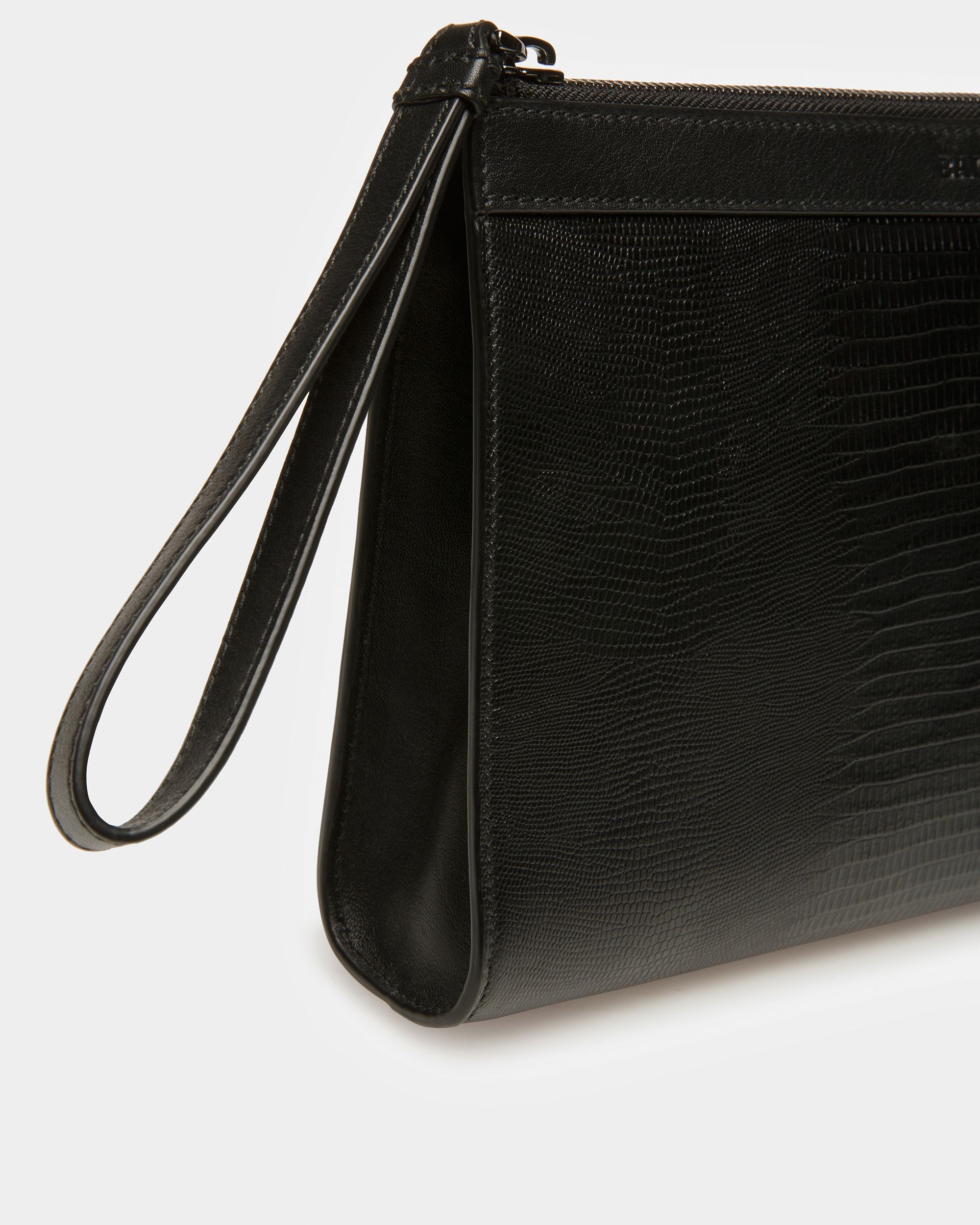 Aig Leder-Clutch In Schwarz Und Ruthenium - Herren - Bally - 05