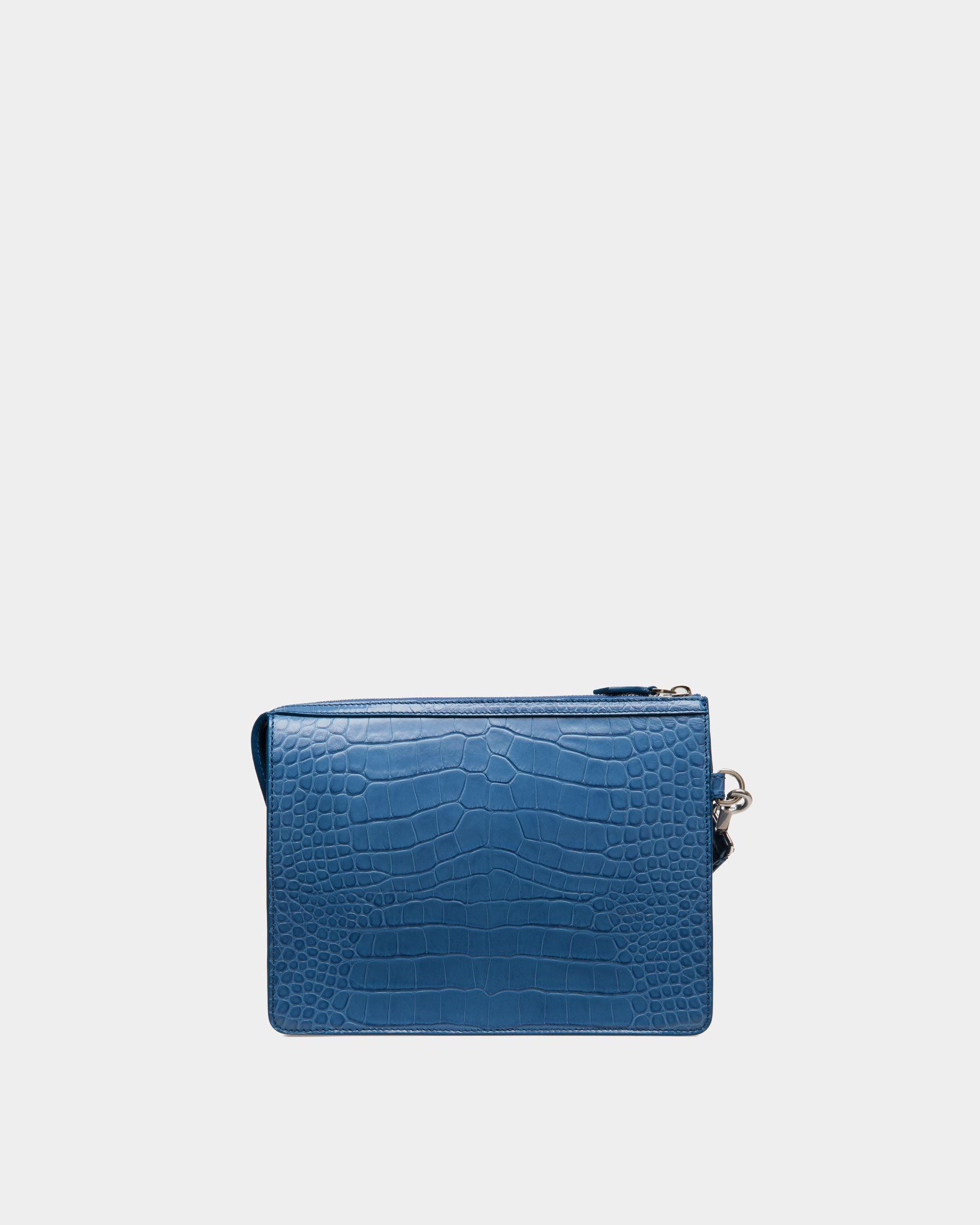 Busy Bally Clutch Aus Blauem Geprägtem Leder - Herren - Bally - 02