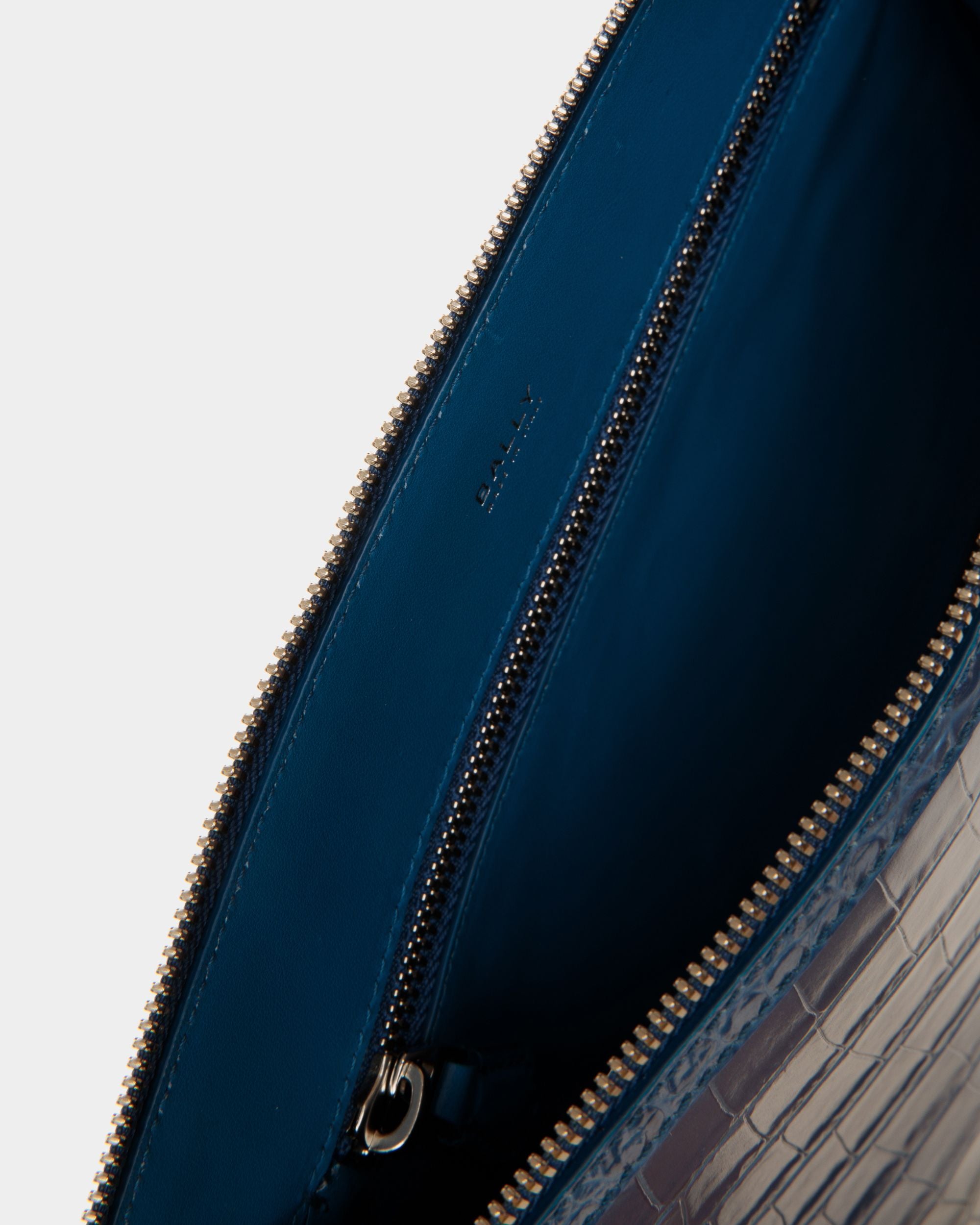 Busy Bally Clutch Aus Blauem Geprägtem Leder - Herren - Bally - 03