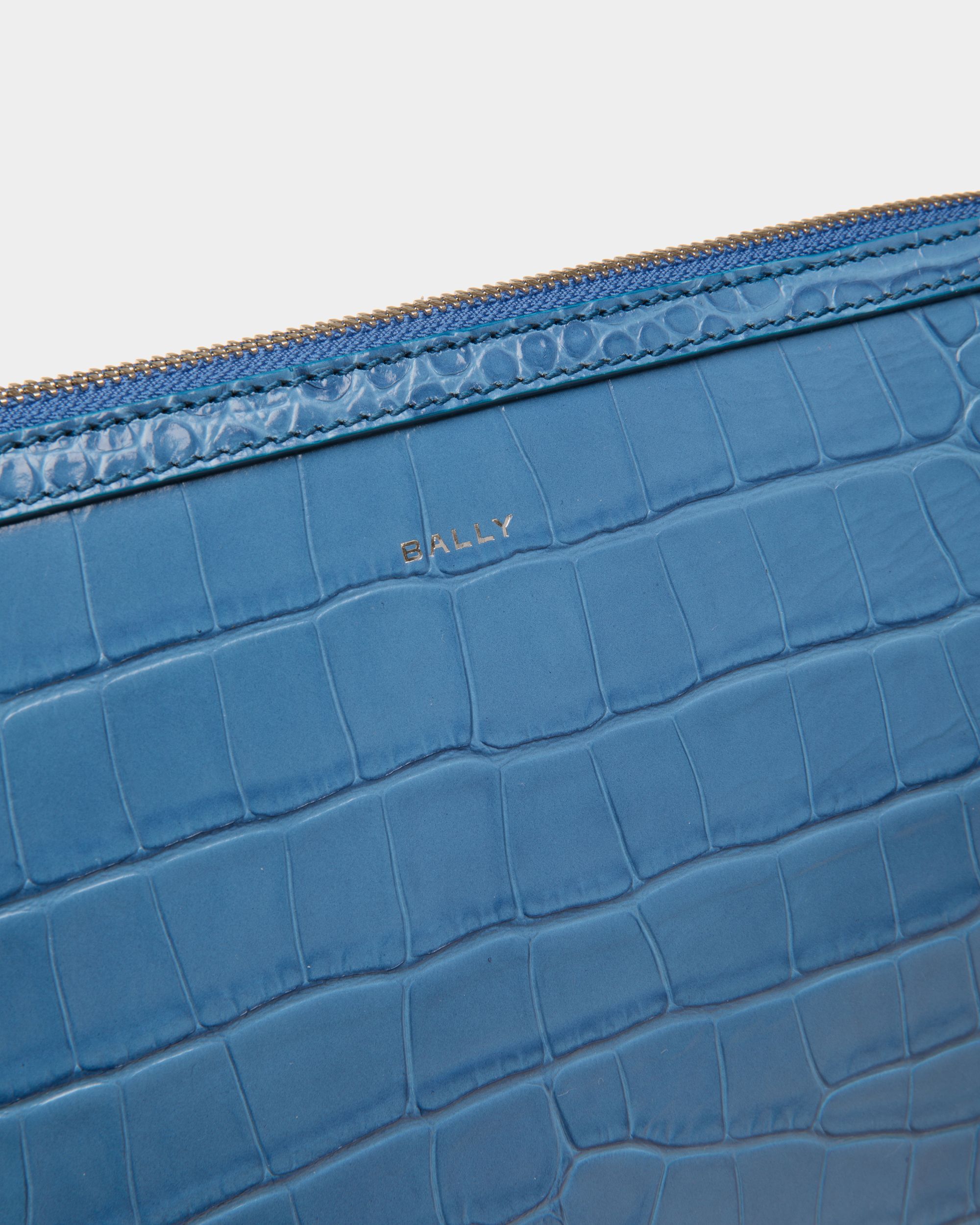 Busy Bally Clutch Aus Blauem Geprägtem Leder - Herren - Bally - 04