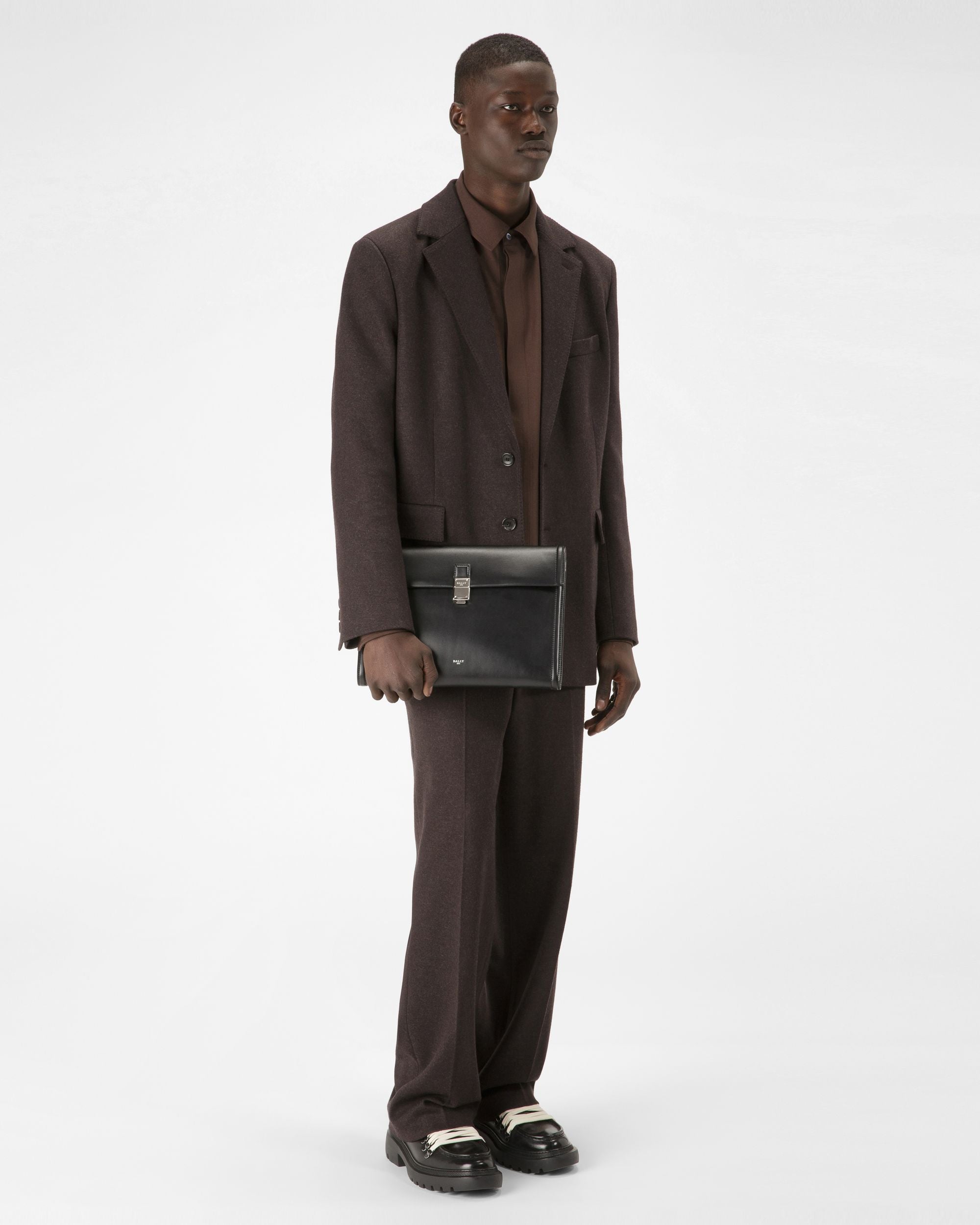 Soryan Dokumentenmappe Aus Schwarzem Leder - Herren - Bally - 02