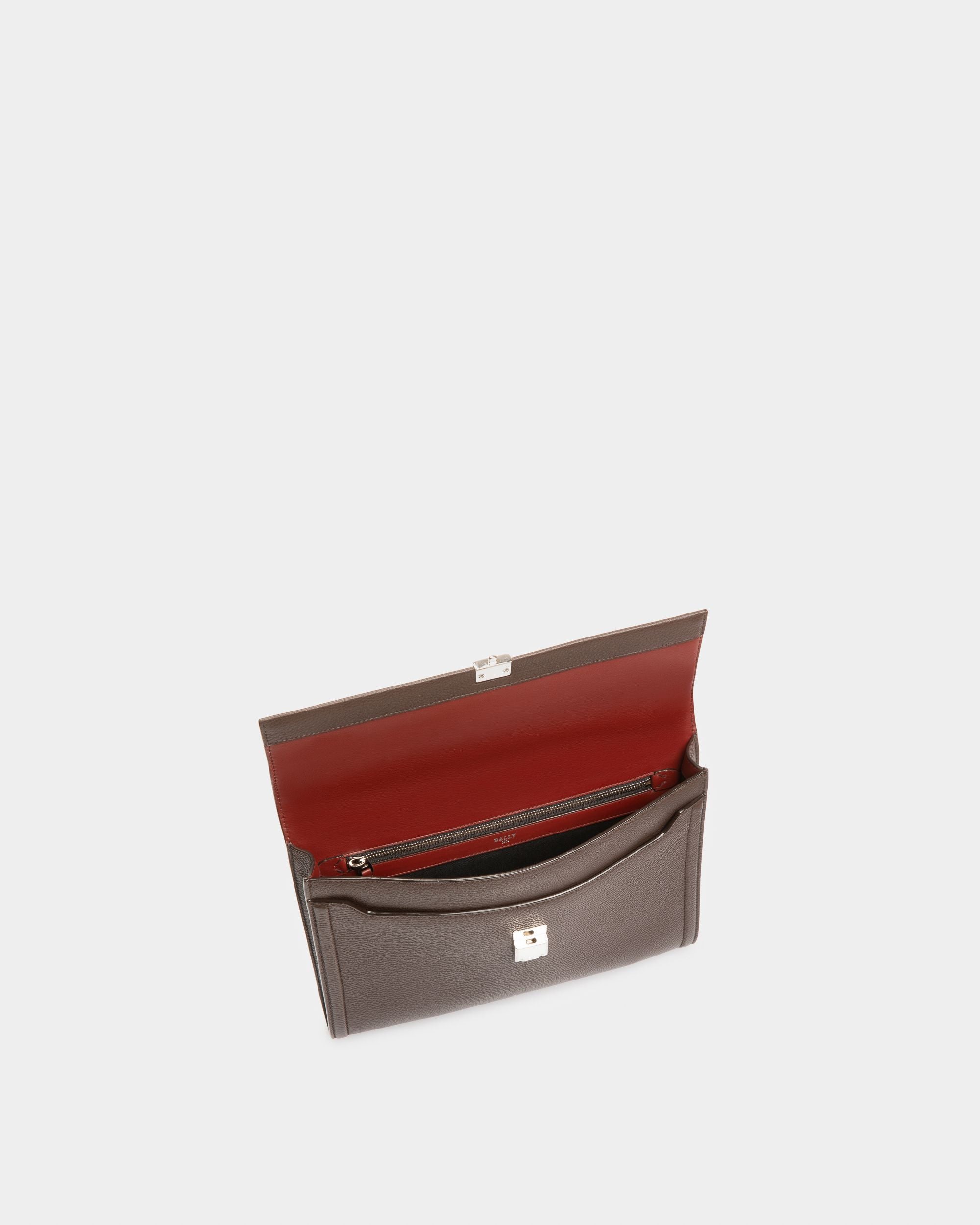 Soryan Dokumentenmappe Aus Ebenholzbraunem Leder - Herren - Bally - 04
