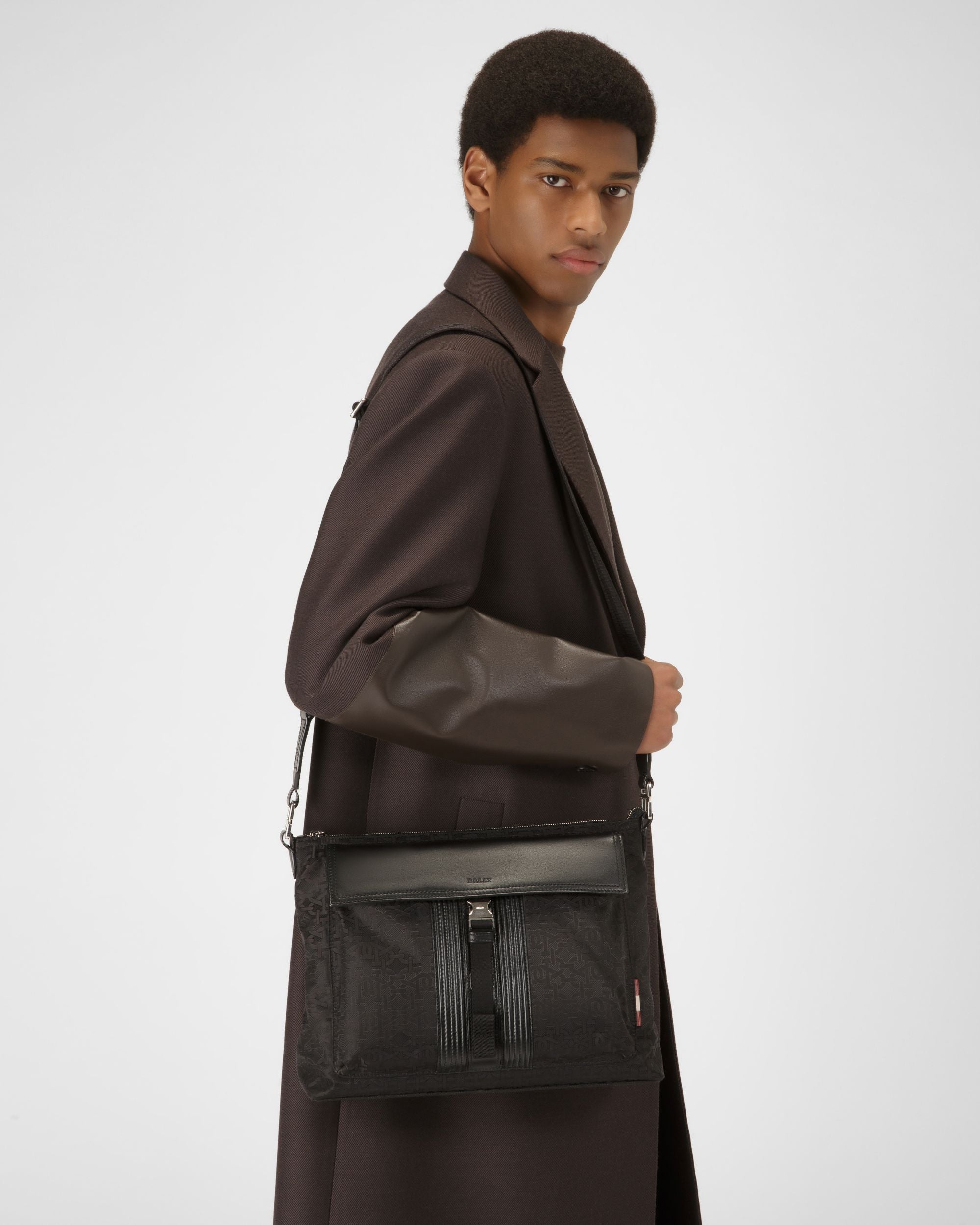 Amosh Dokumententasche Aus Schwarzem Nylon Und Leder - Herren - Bally - 02