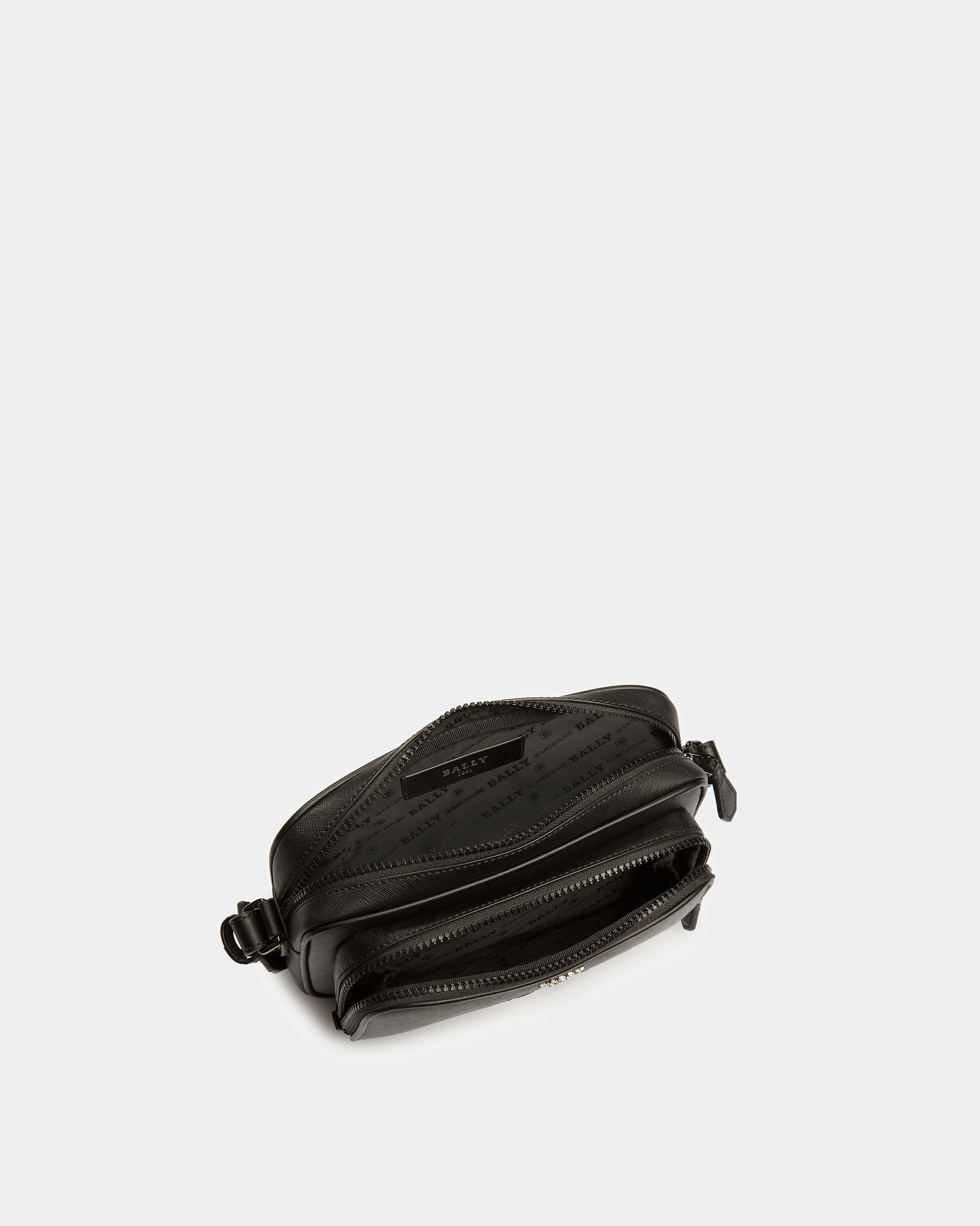 Makeba Umhängetasche Aus Leder In Schwarz Und Knochen - Herren - Bally - 04