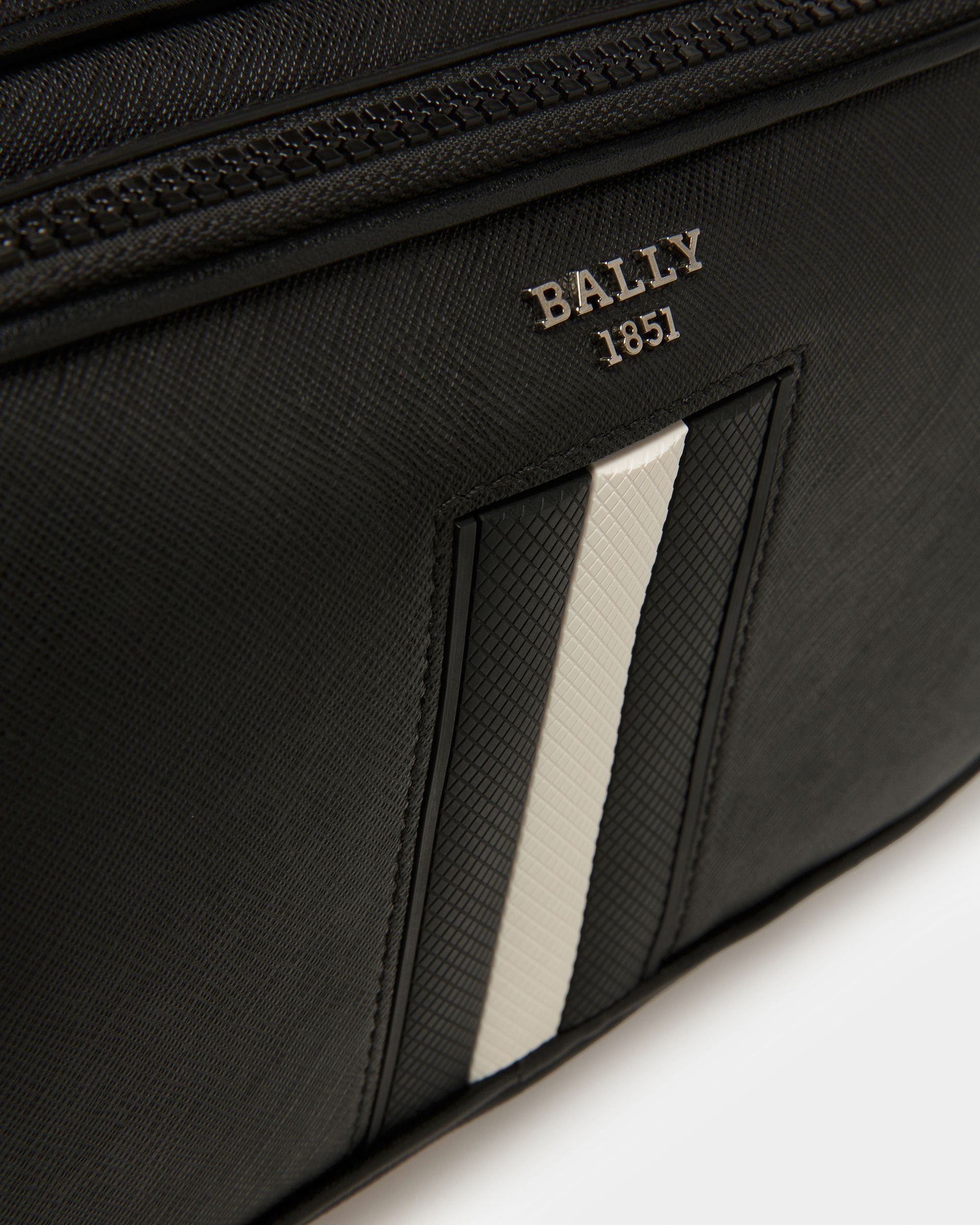 Makeba Umhängetasche Aus Leder In Schwarz Und Knochen - Herren - Bally - 05