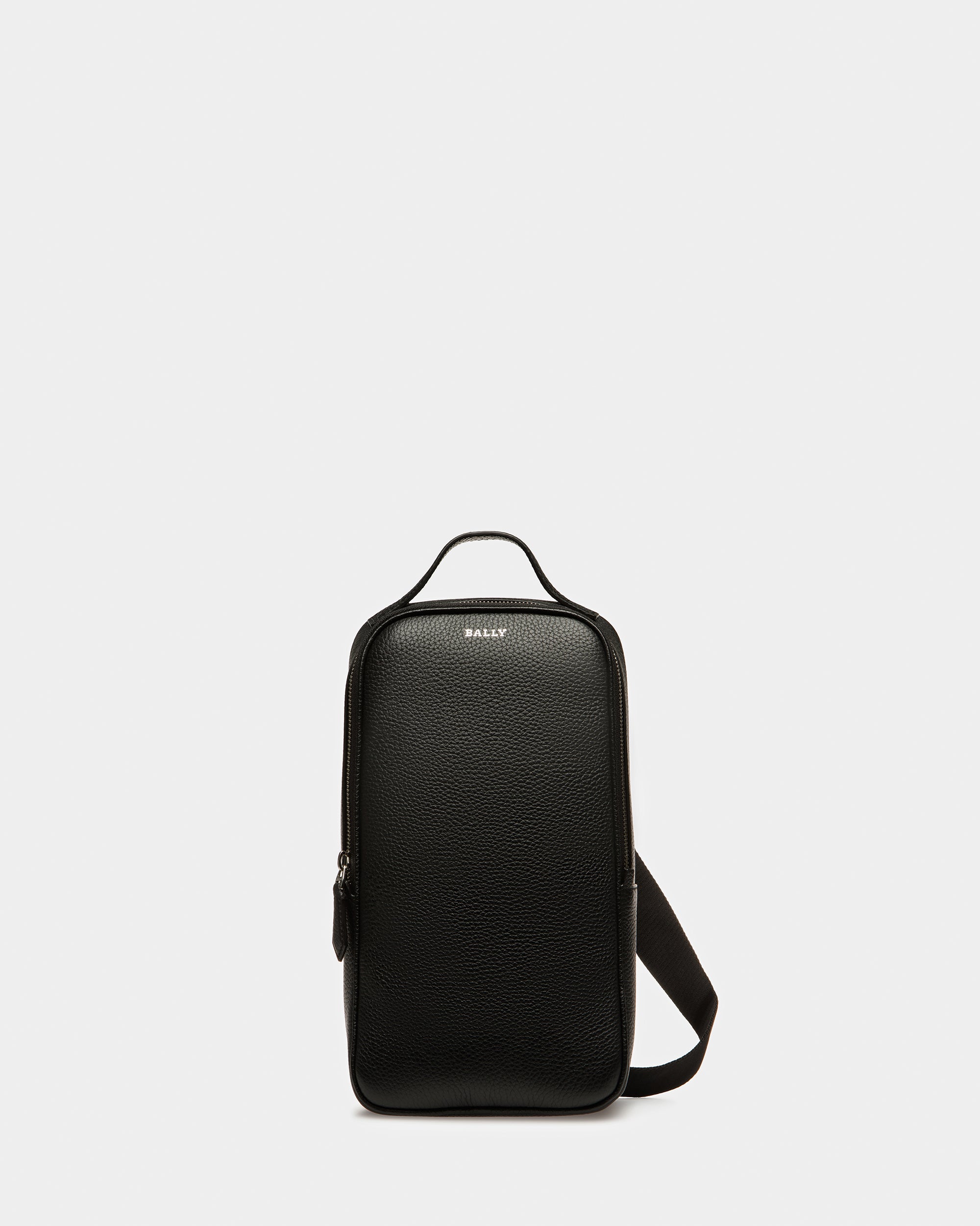 Halikho Sling Bag Aus Leder In Schwarz Und Palladium - Herren - Bally - 01