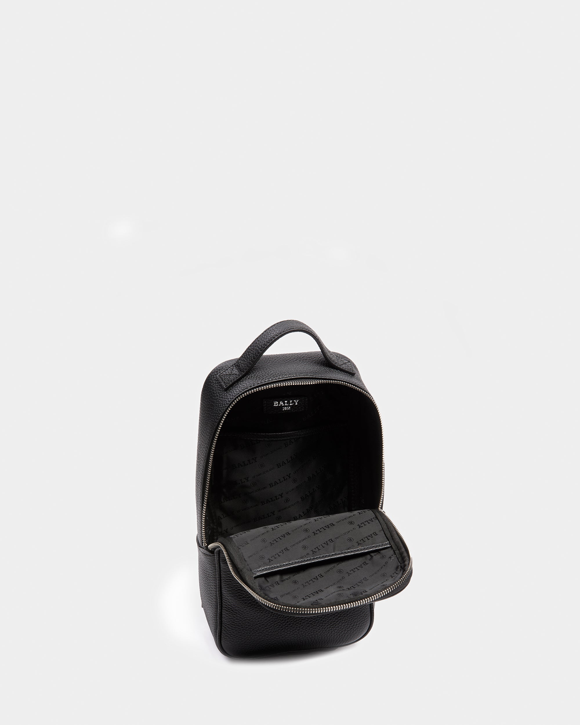 Halikho Sling Bag Aus Leder In Schwarz Und Palladium - Herren - Bally - 04