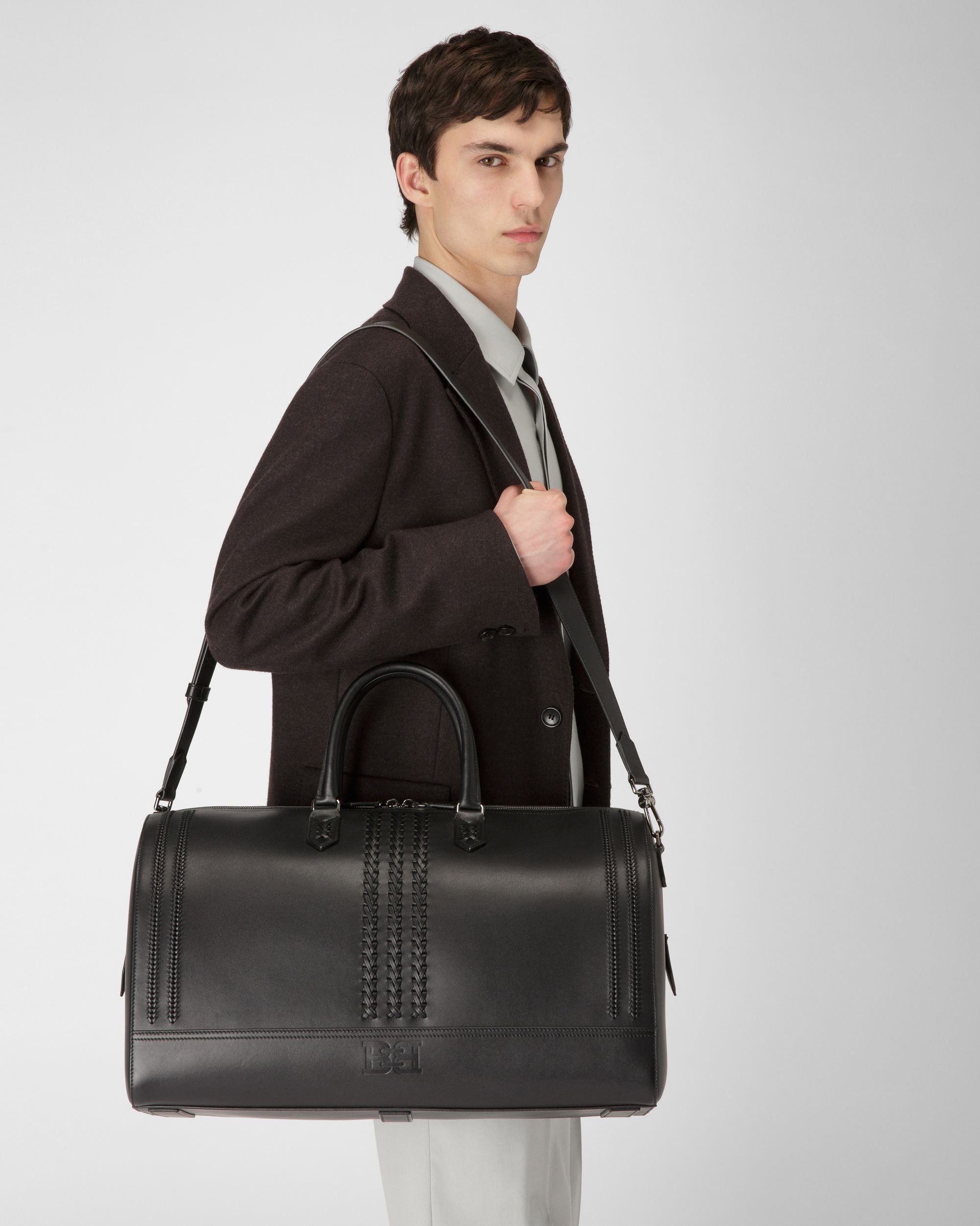 Caien Weekender-Tasche Aus Schwarzem Leder - Herren - Bally - 02