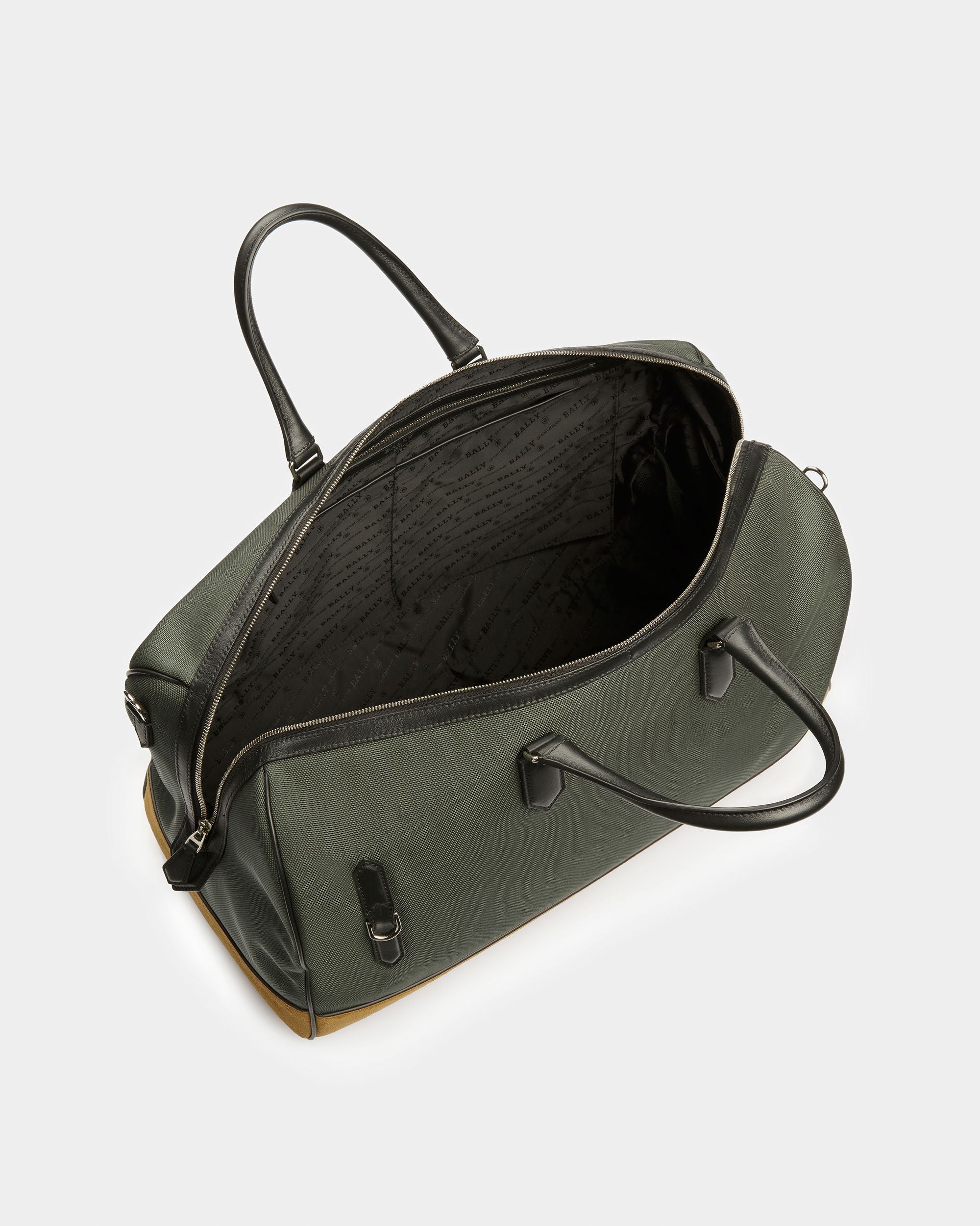 Caius Weekender Bag Aus Leder Und Nylon In Salbeigrün - Herren - Bally - 04