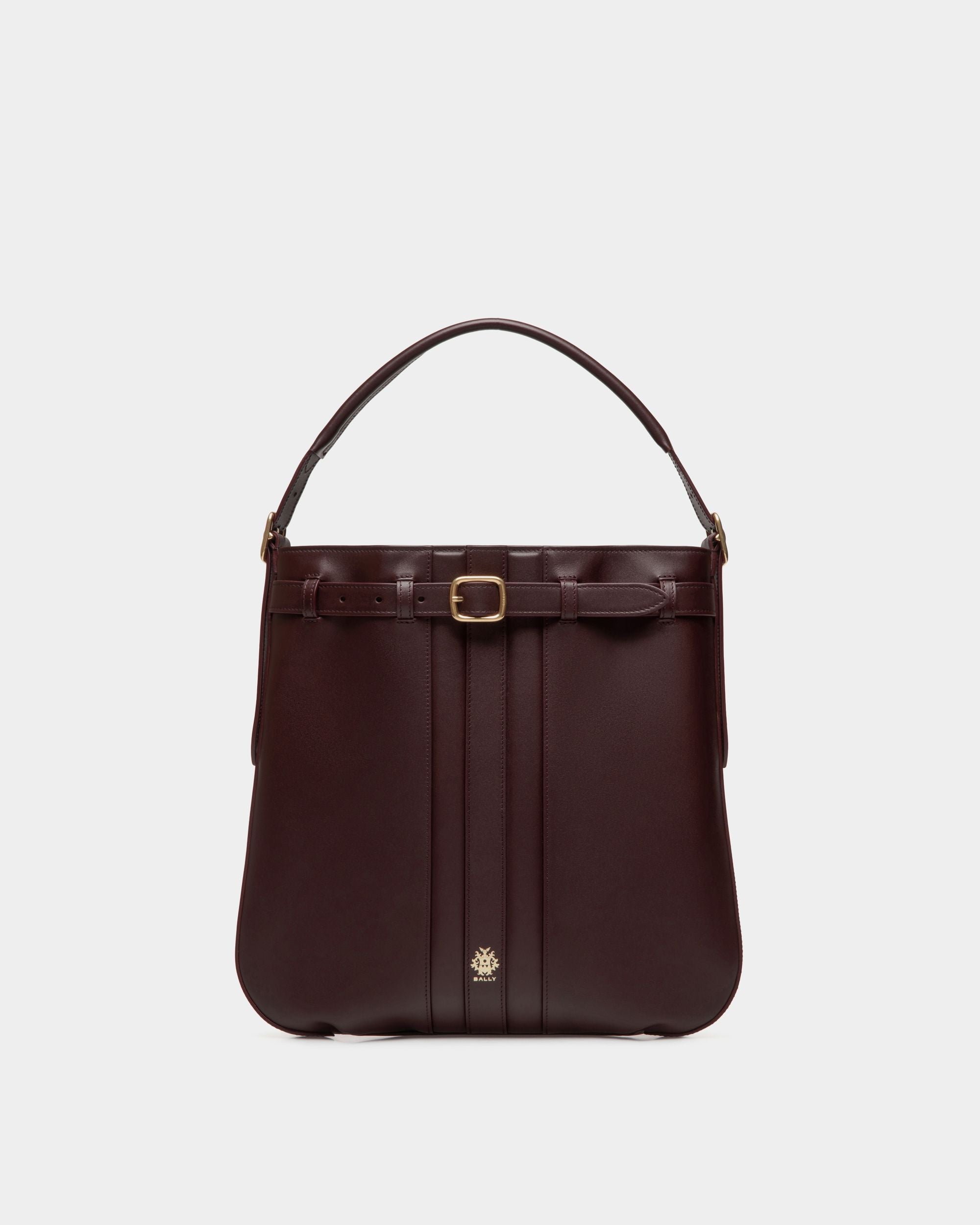 Beckett Crossbody Bag In Deep Burgundy Leather - Herren - Bally - 01