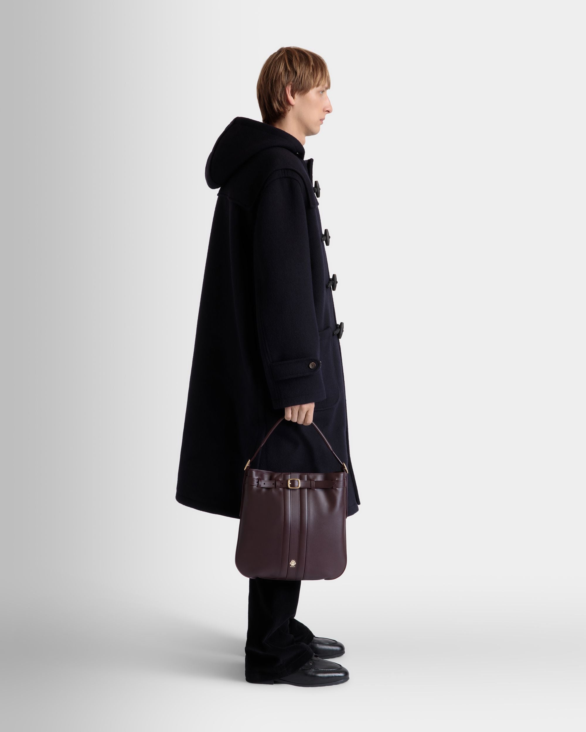 Beckett Crossbody Bag In Deep Burgundy Leather - Herren - Bally - 02