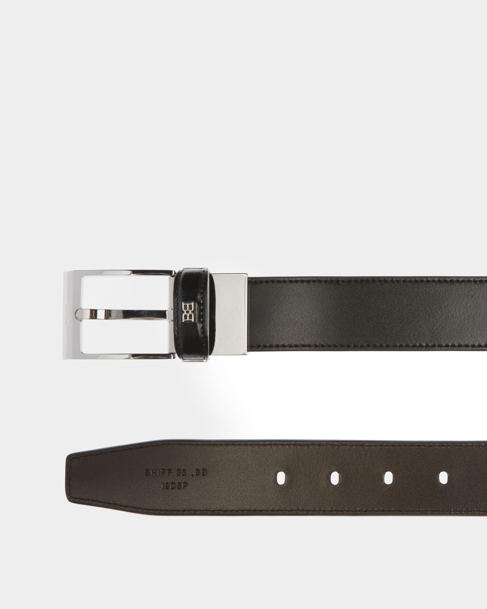 Shiff 35 Mm Breiter Gürtel Aus Schwarz-Braunem Leder - Herren - Bally - 02