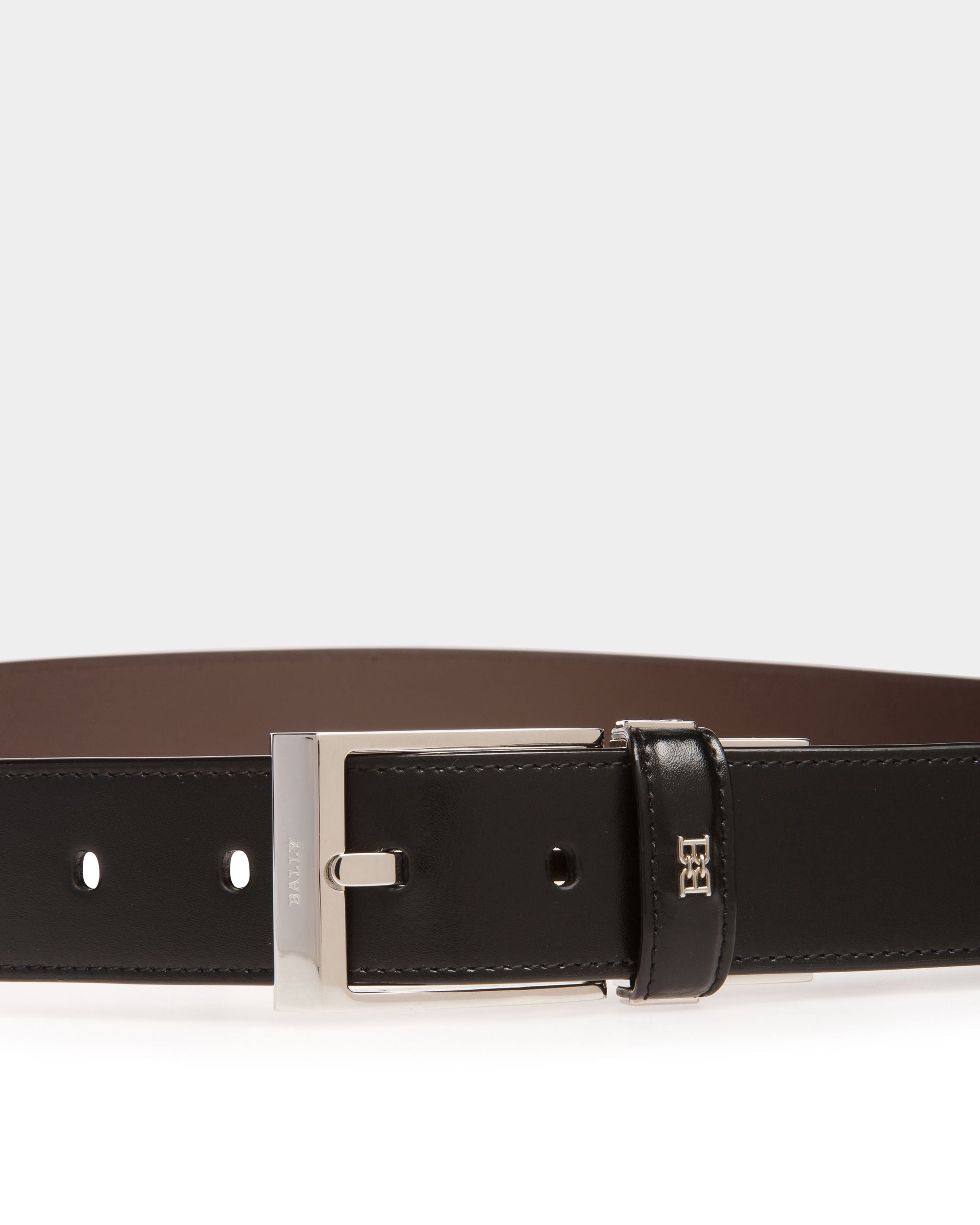 Shiff 35 Mm Breiter Gürtel Aus Schwarz-Braunem Leder - Herren - Bally - 03