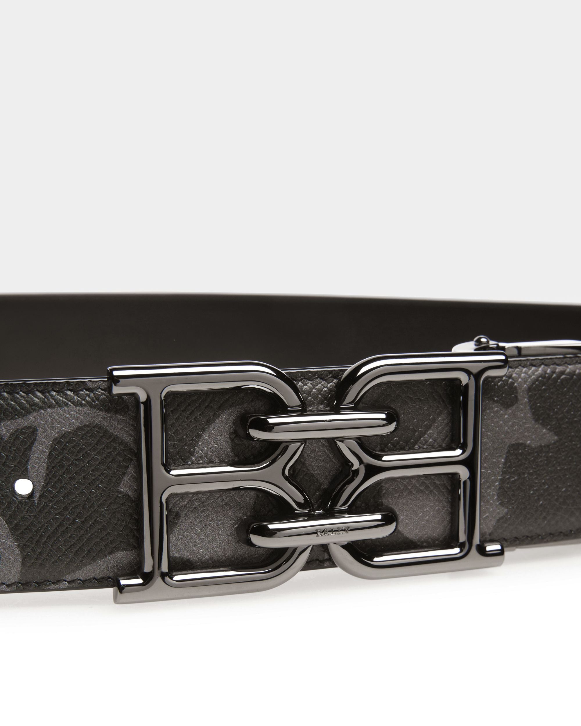 Bb-Motiv 40 Mm Breiter Gürtel Aus Schwarzem Leder - Herren - Bally - 03