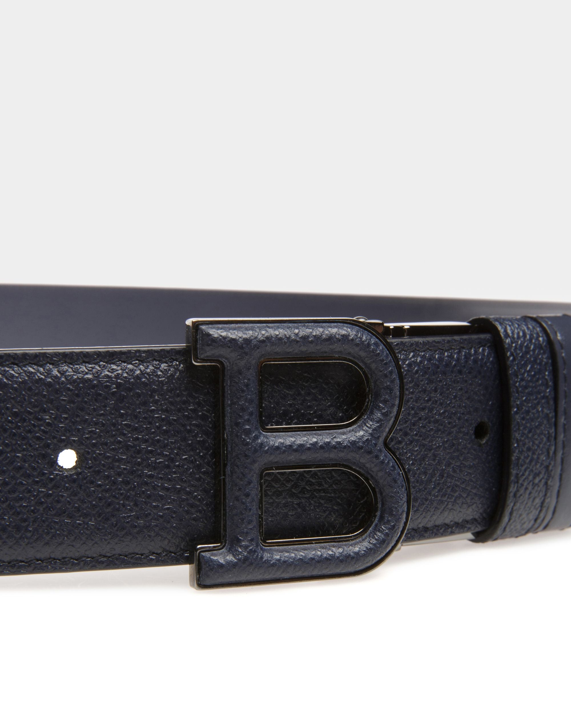 B 35 Mm Breiter Gürtel Aus Marineblauem Leder - Herren - Bally - 03