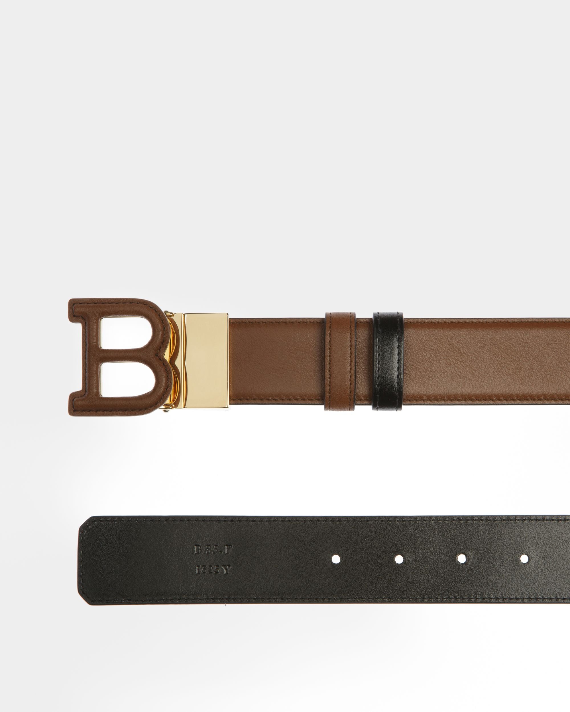 Gürtel Mit Bally Iconic-Schnalle 35 Mm Aus Braunem Und Schwarzem Leder - Herren - Bally - 02