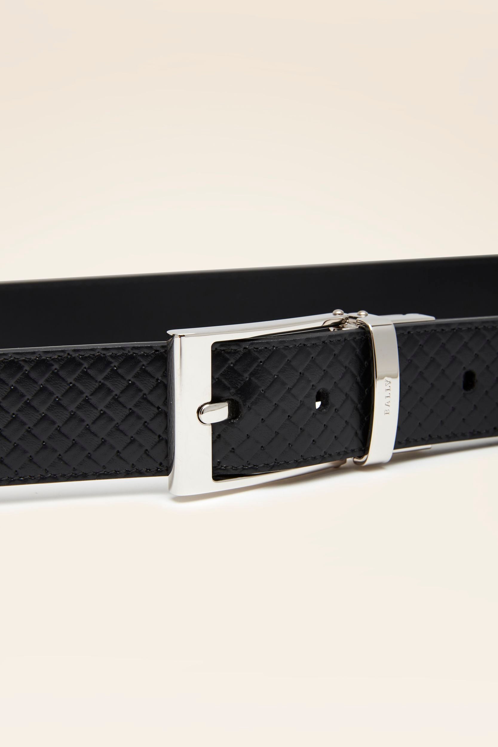 Men's Black Leather Belt - Herren - Bally - 03