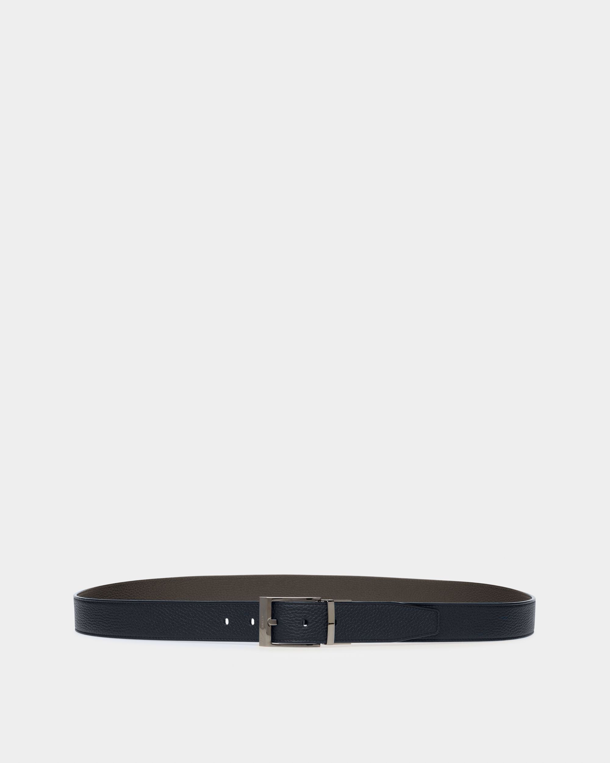 Shiff Ledergürtel 35 mm In Marineblau Und Schwarz - Herren - Bally - 01