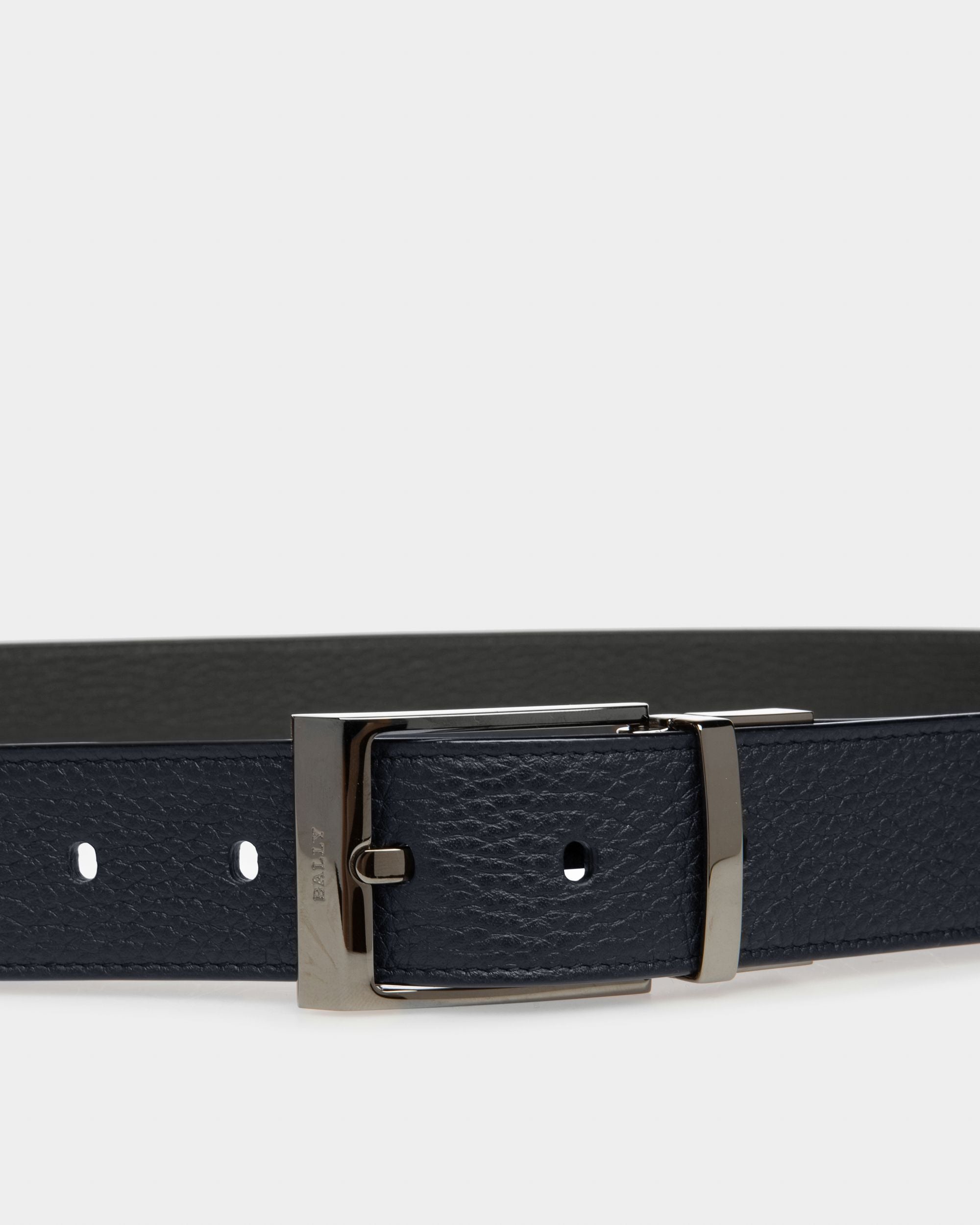 Shiff Ledergürtel 35 mm In Marineblau Und Schwarz - Herren - Bally - 03