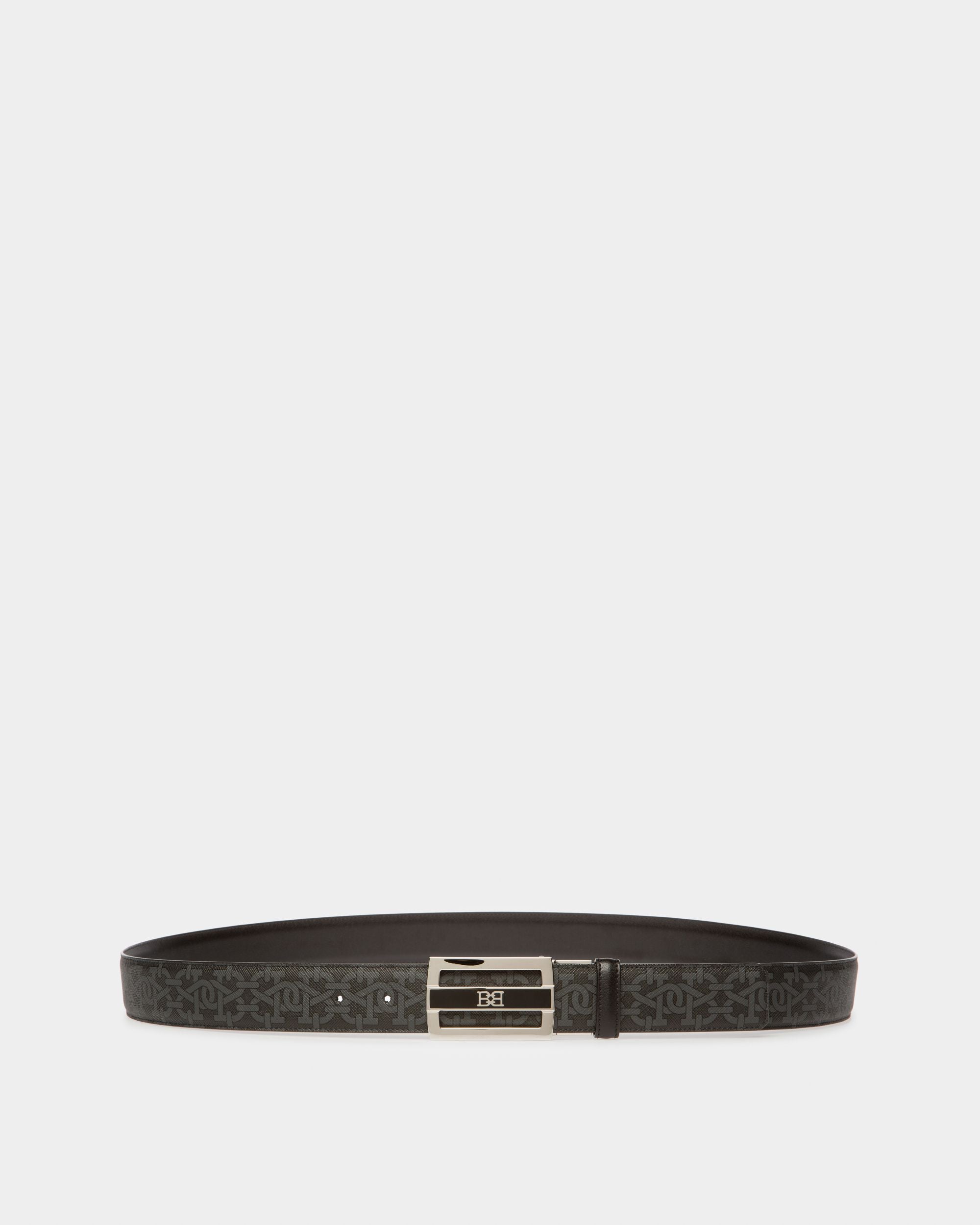 Owen 35Mm Breiter Gürtel Aus Grauem Und Schwarzem Tpu - Herren - Bally - 01