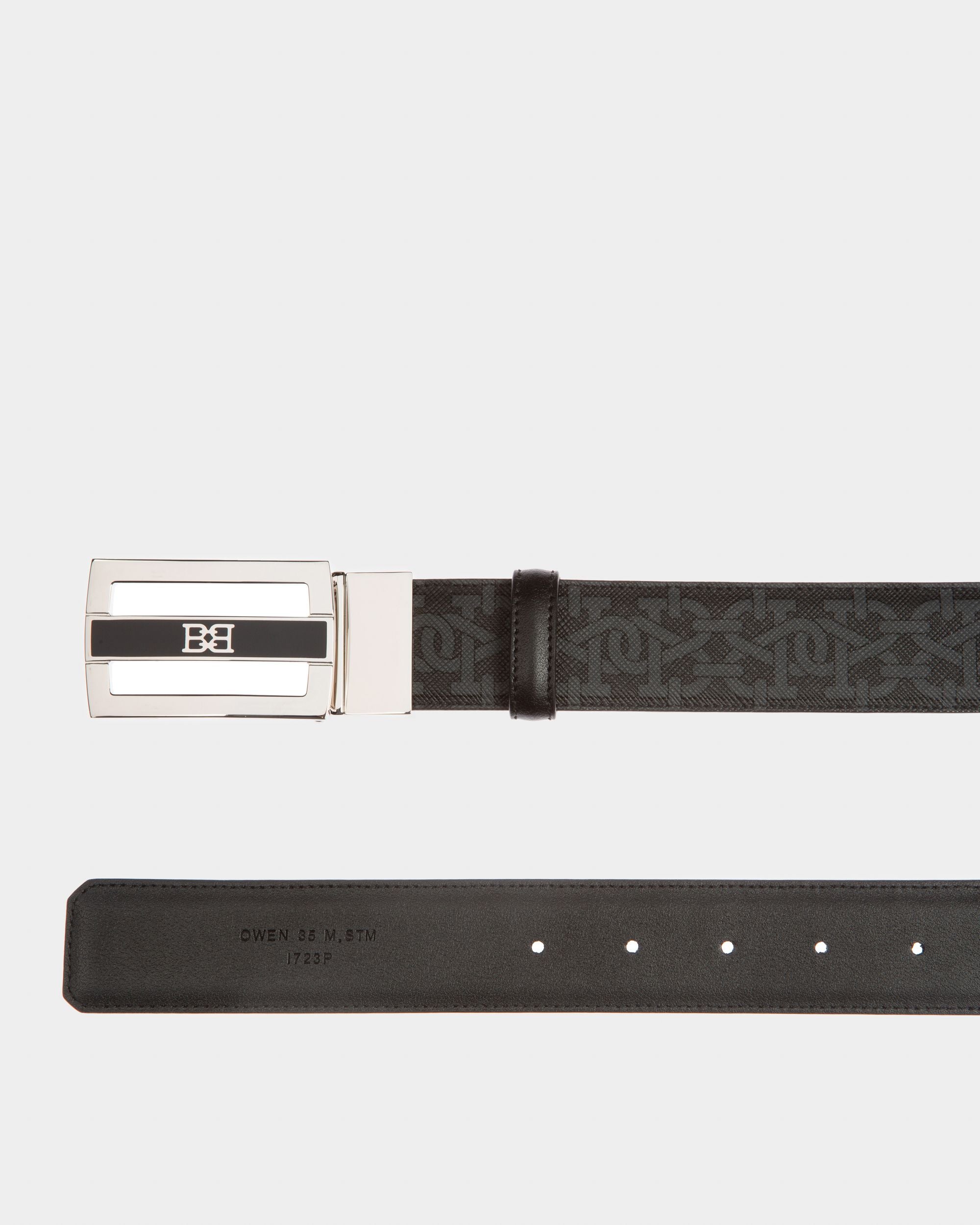 Owen 35Mm Breiter Gürtel Aus Grauem Und Schwarzem Tpu - Herren - Bally - 02