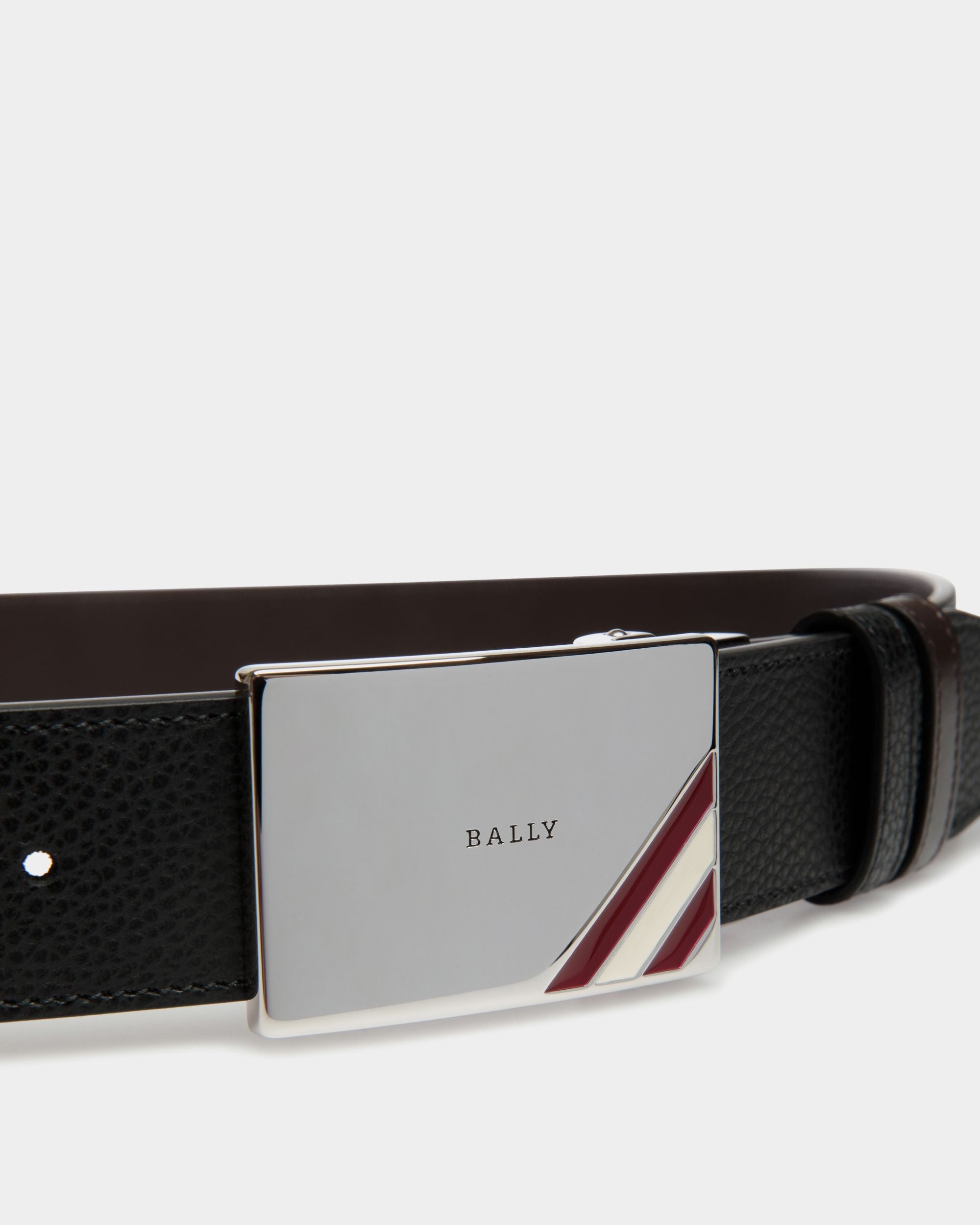 Adjustable-Reversible Belt In Black Leather - Herren - Bally - 03