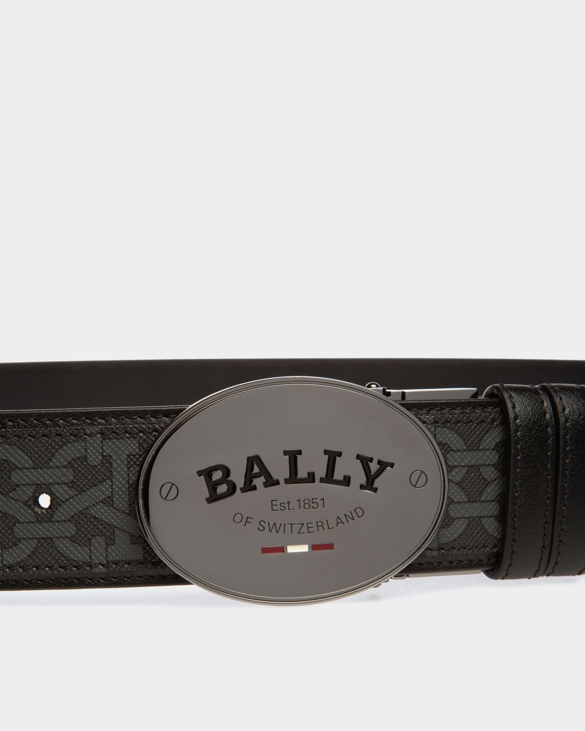 Osvald 40 Mm Breiter Gürtel Aus Grauem Und Schwarzem Tpu - Herren - Bally - 03