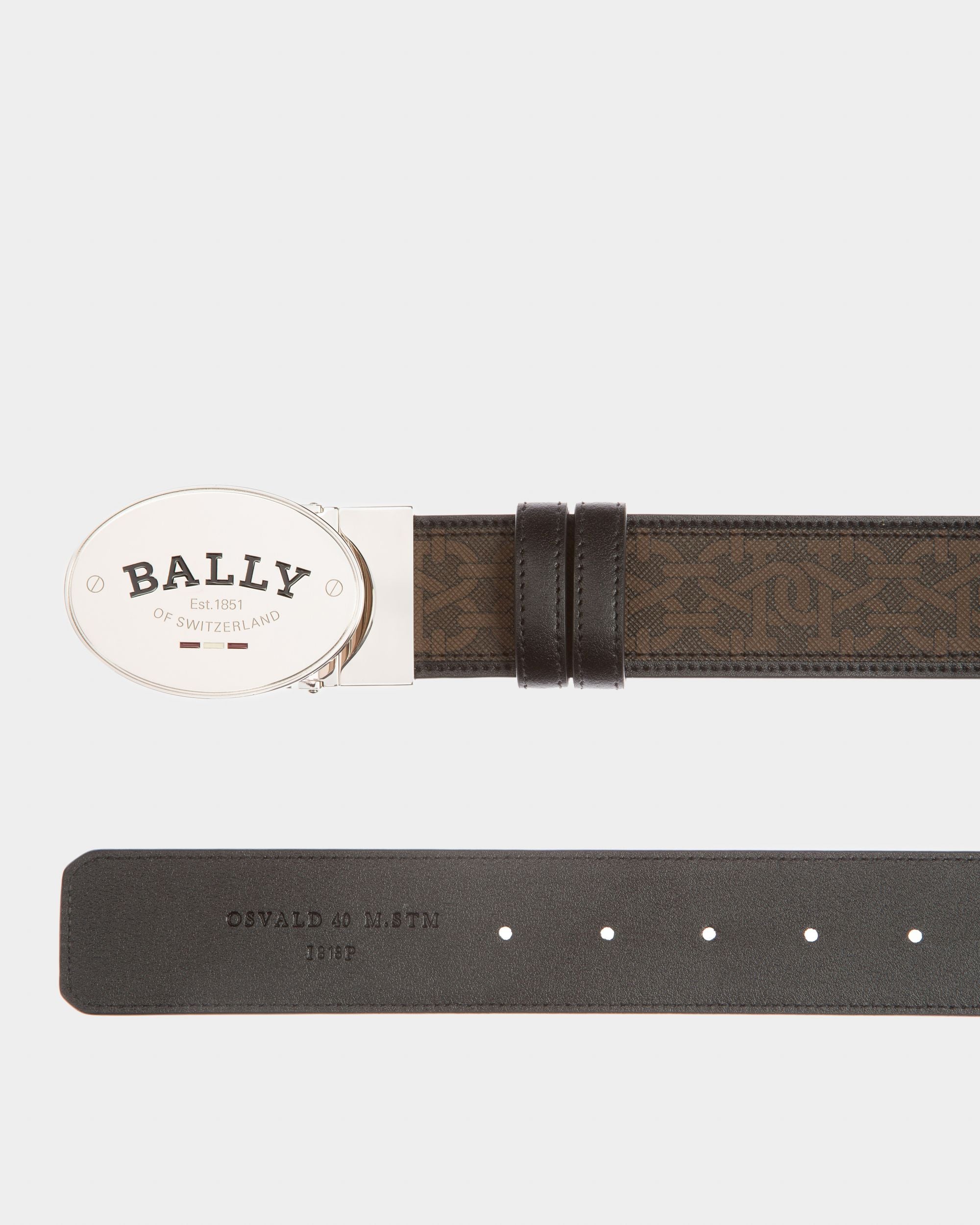 Osvald 40 Mm Breiter Gürtel Aus Braunem Und Schwarzem Tpu - Herren - Bally - 02