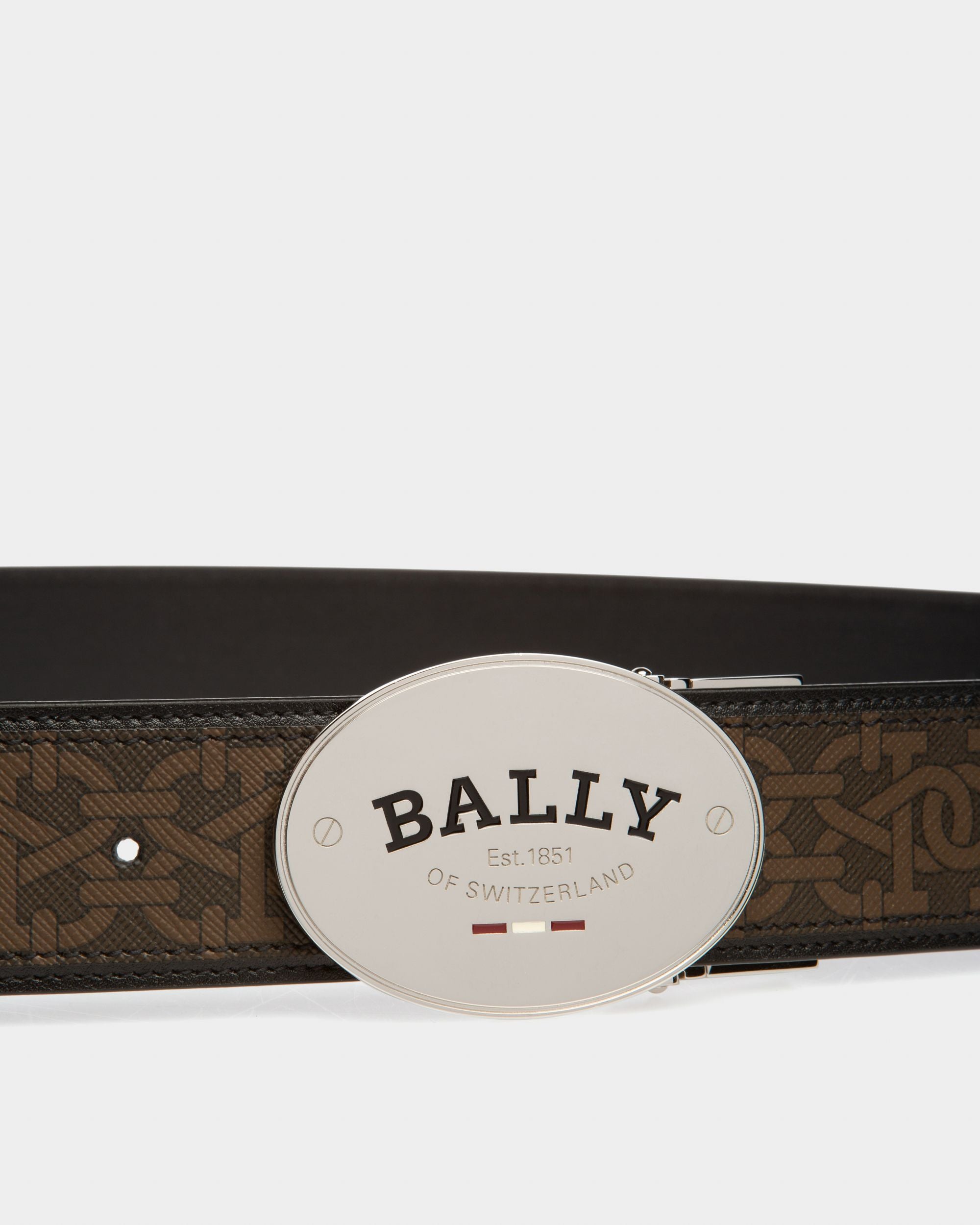 Osvald 40 Mm Breiter Gürtel Aus Braunem Und Schwarzem Tpu - Herren - Bally - 03