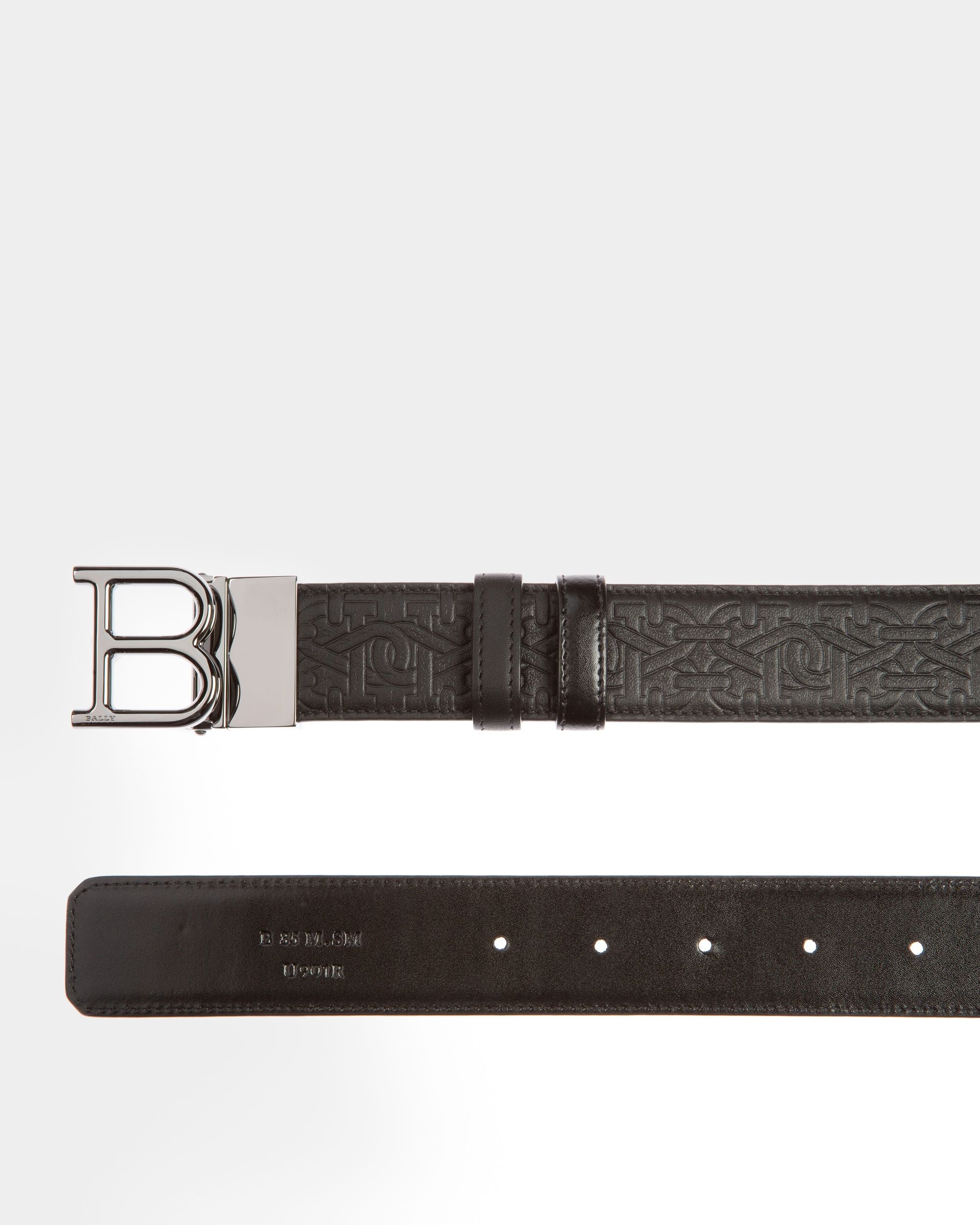 B Buckle 35 Mm Breiter Gürtel Aus Schwarzem Leder - Herren - Bally - 02
