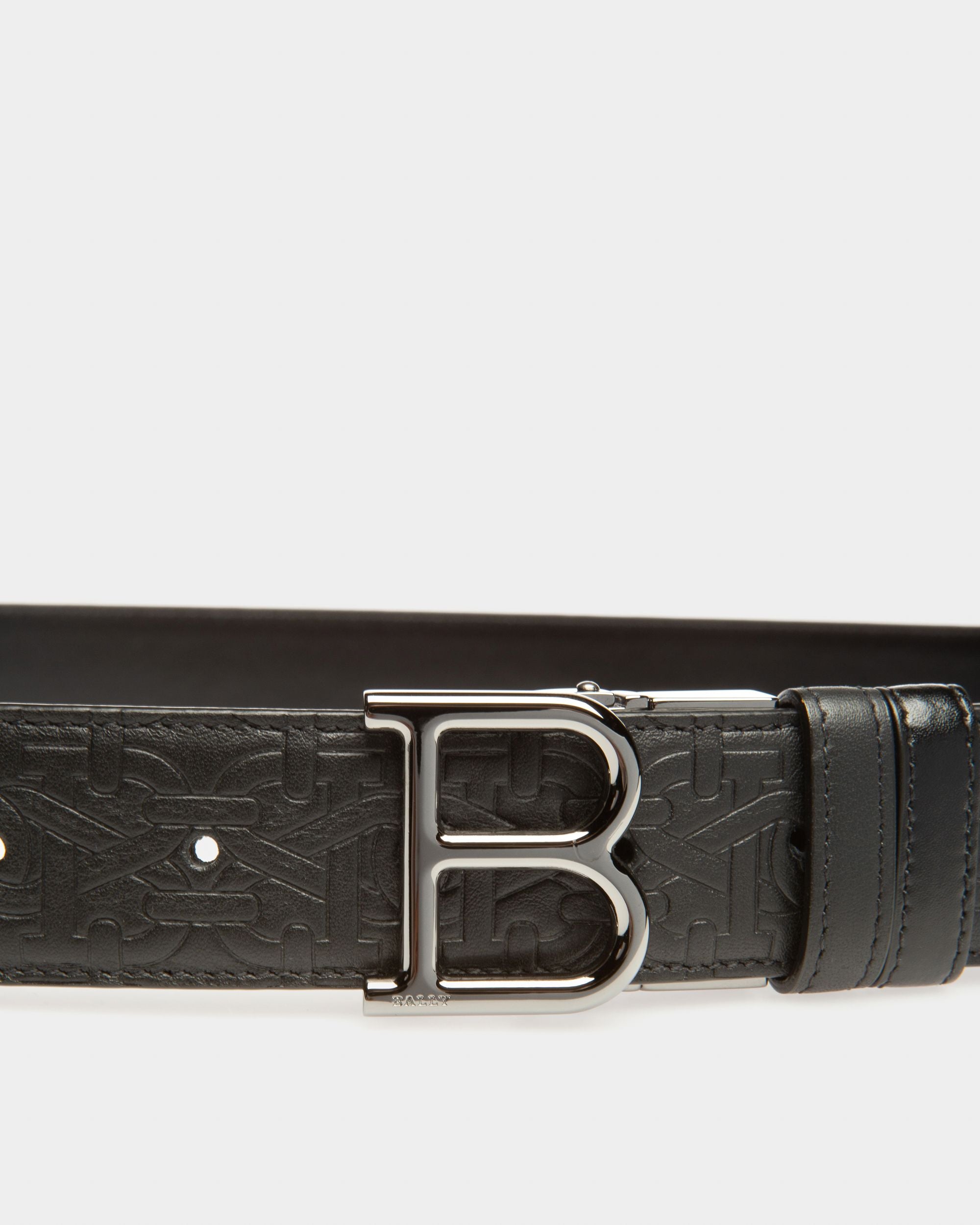 B Buckle 35 Mm Breiter Gürtel Aus Schwarzem Leder - Herren - Bally - 03