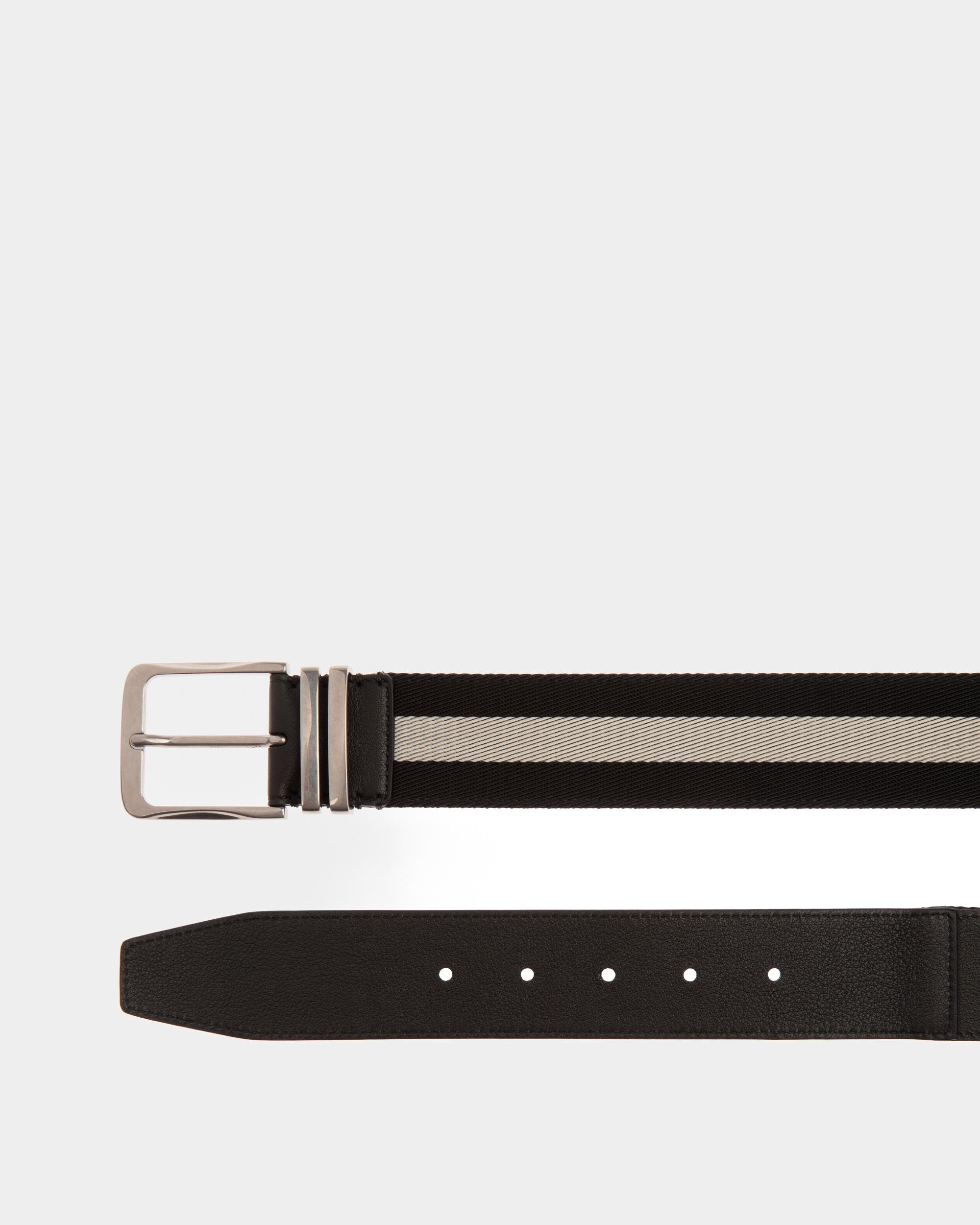 Legerer Nicht Verstellbarer 40 Mm Gürtel Aus Stoff Und Leder In Schwarz - Herren - Bally - 02
