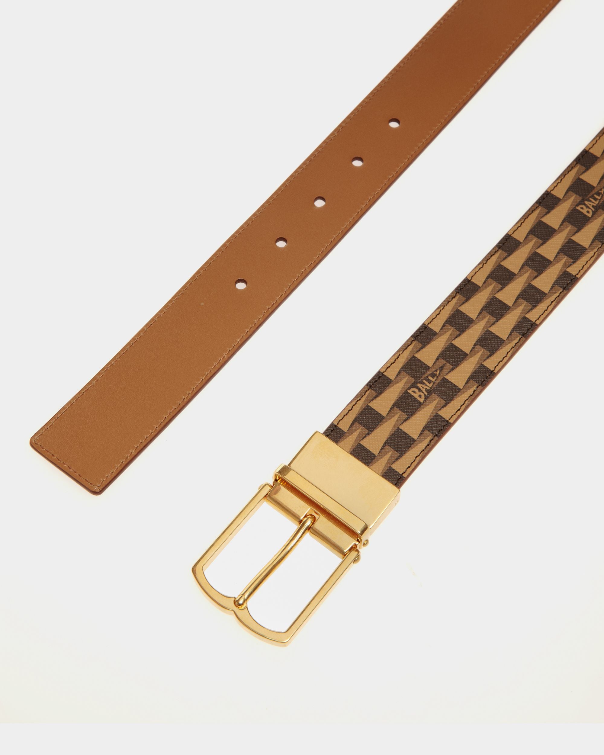 Verstellbarer 35 Mm Anzuggürtel Aus TPU Und Leder In Desert - Herren - Bally - 02