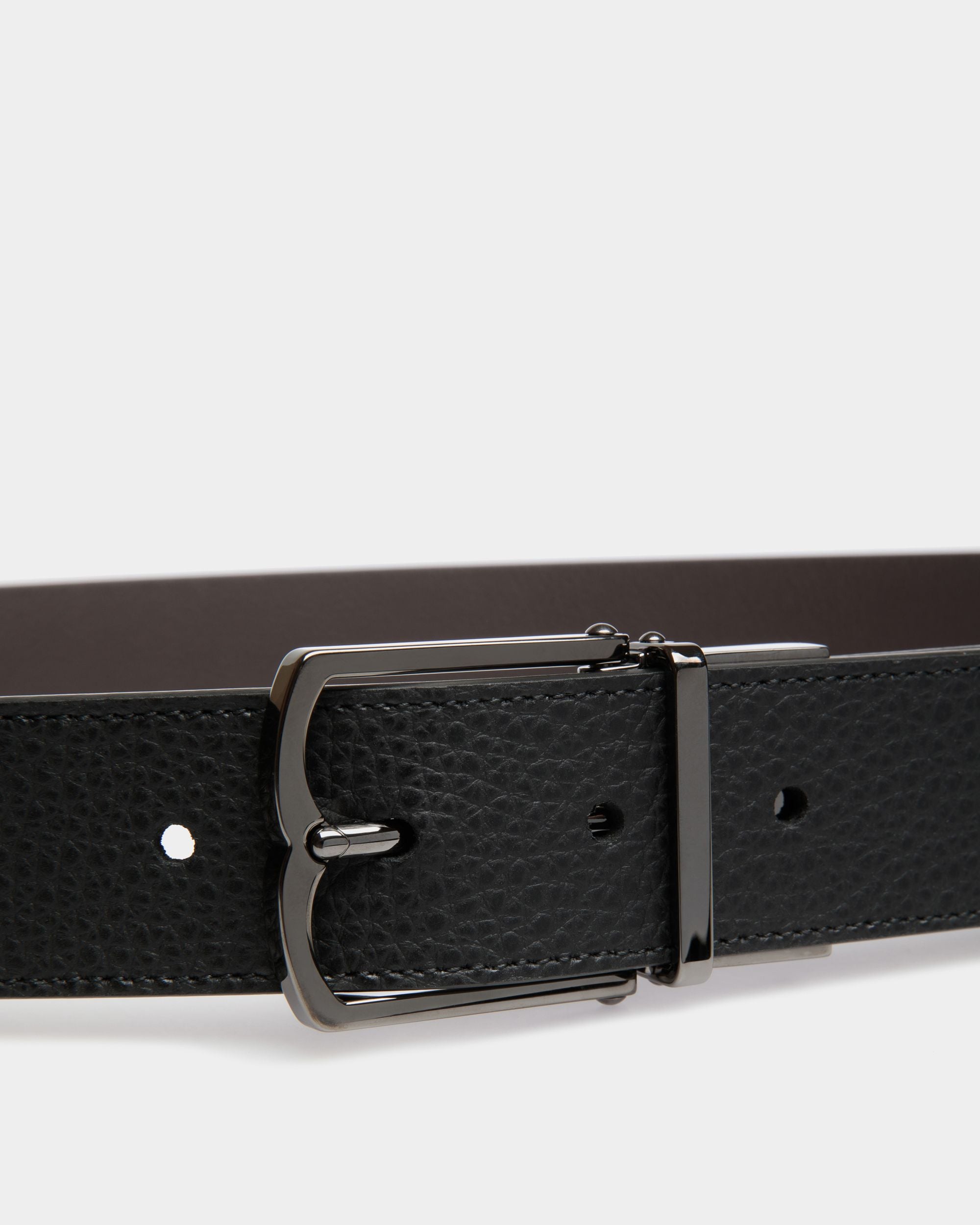 Dress Adjustable-Reversible Belt In Brown  Leather - Herren - Bally - 02