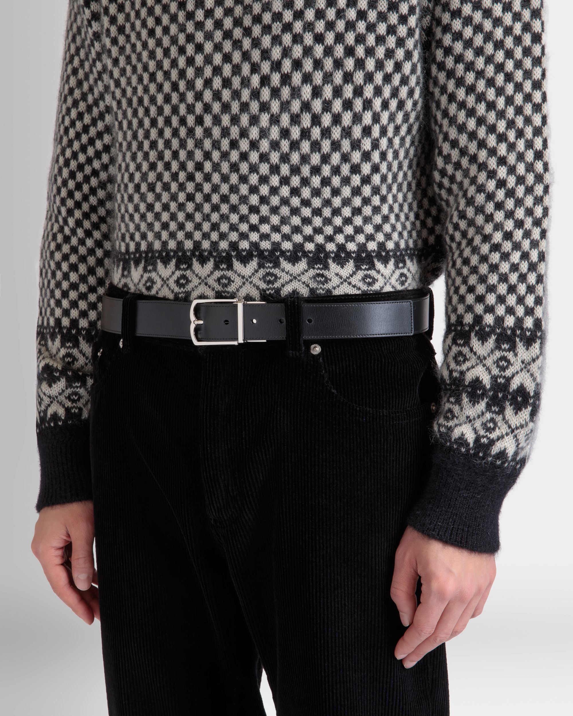 Verstellbarer Wendegürtel Country 35 mm Aus Leder In Schwarz - Herren - Bally - 04