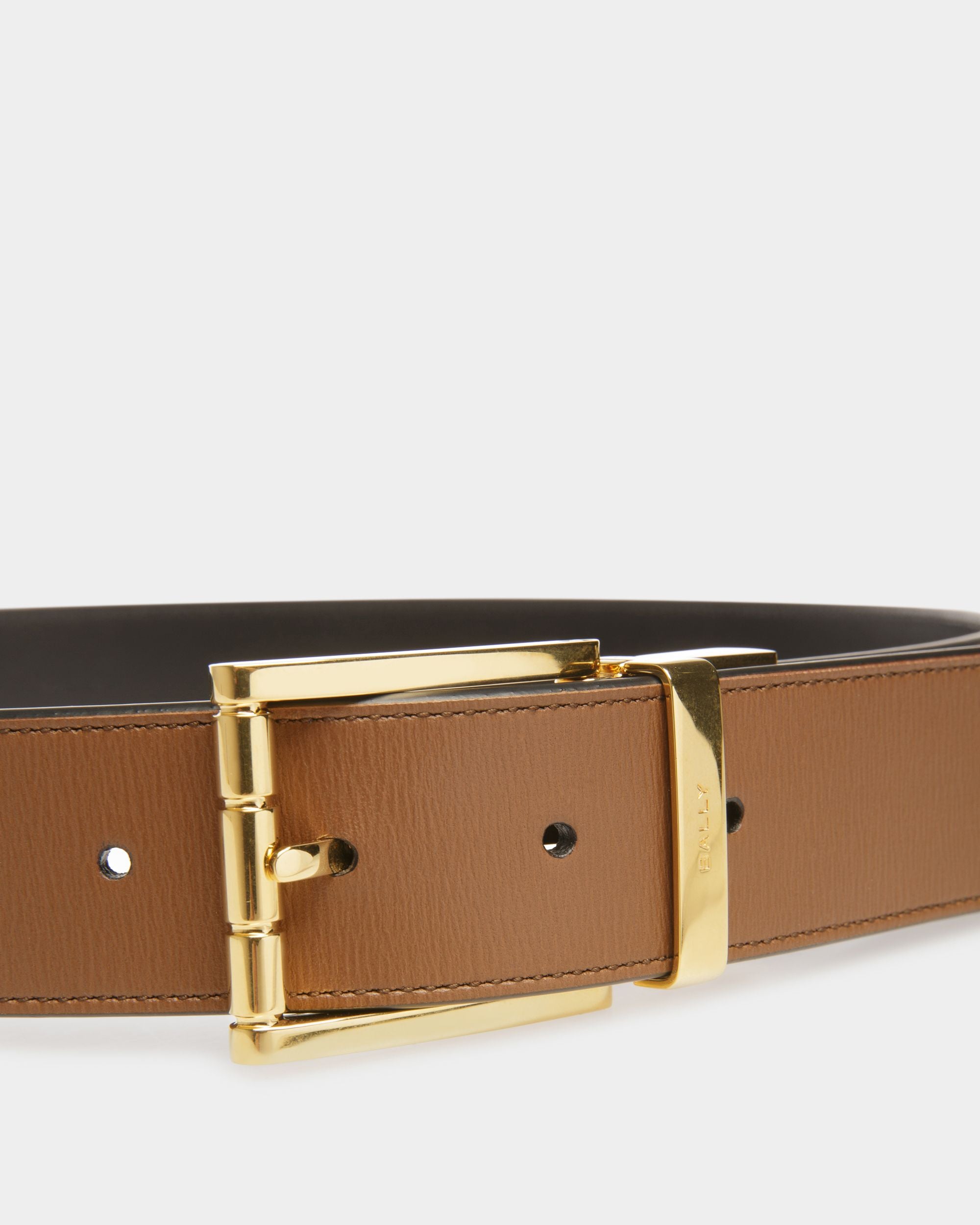 Astory 35 mm Verstellbarer Wendegürtel Aus Leder In Braun Und Schwarz - Herren - Bally - 03